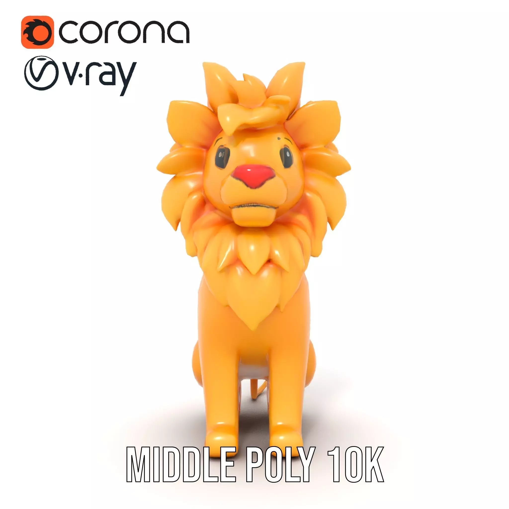Golden Lion Sculpture model pack Low-poly 3D model_21