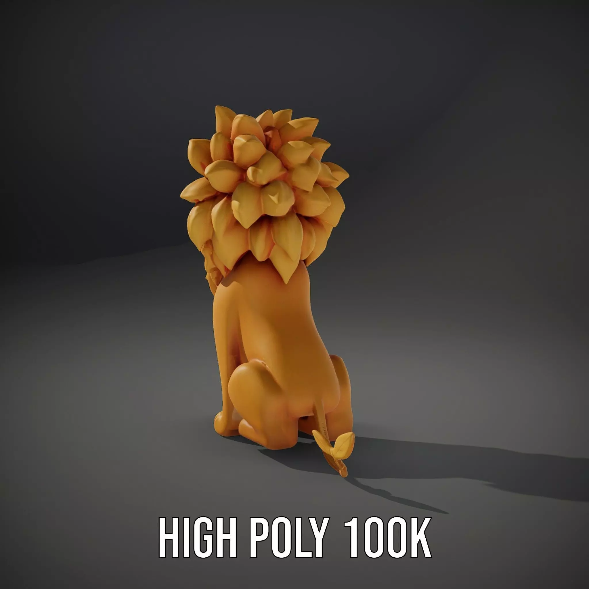 Golden Lion Sculpture model pack Low-poly 3D model_10