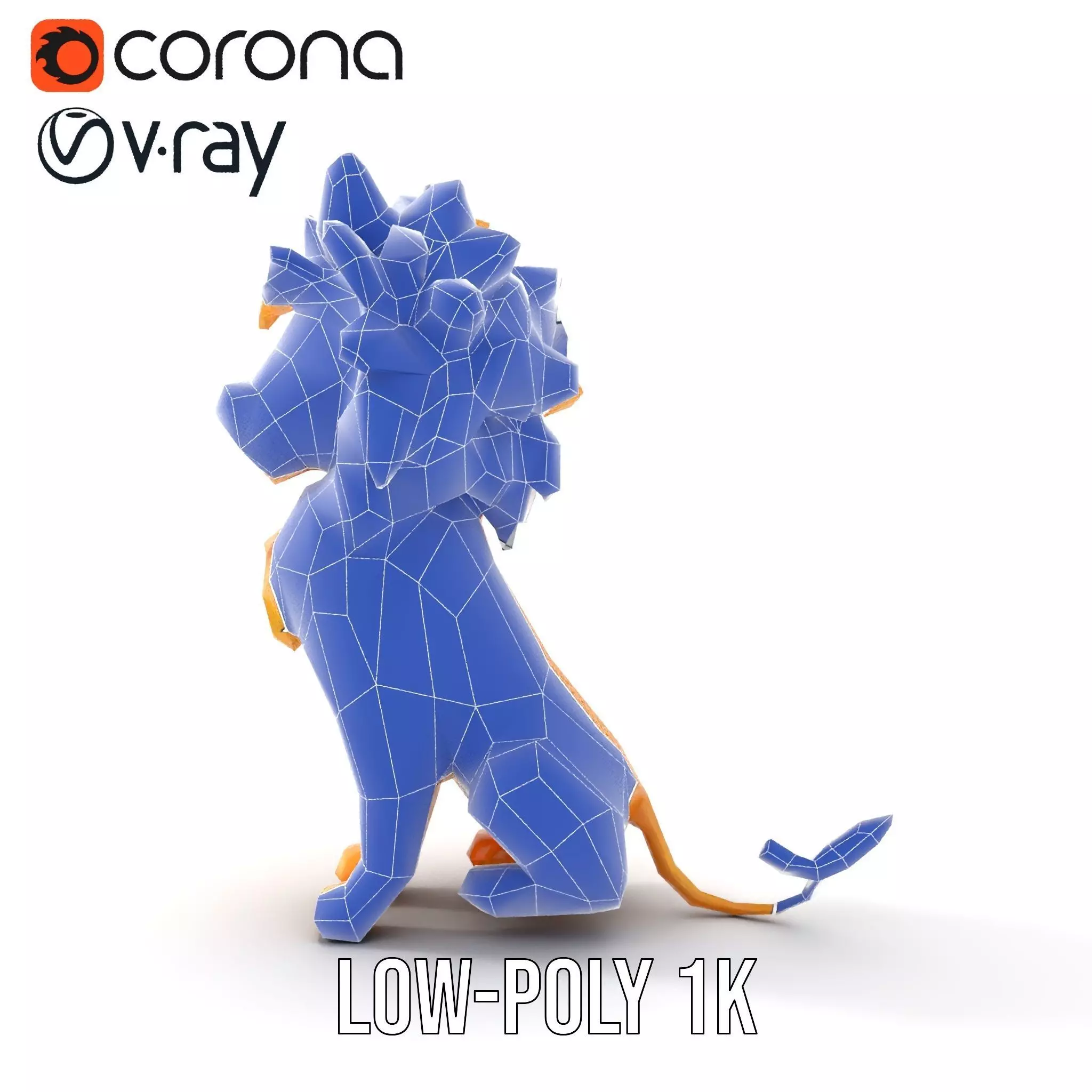 Golden Lion Sculpture model pack Low-poly 3D model_31