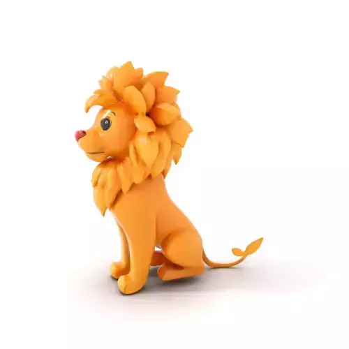 Golden Lion Sculpture model pack Low-poly 3D model