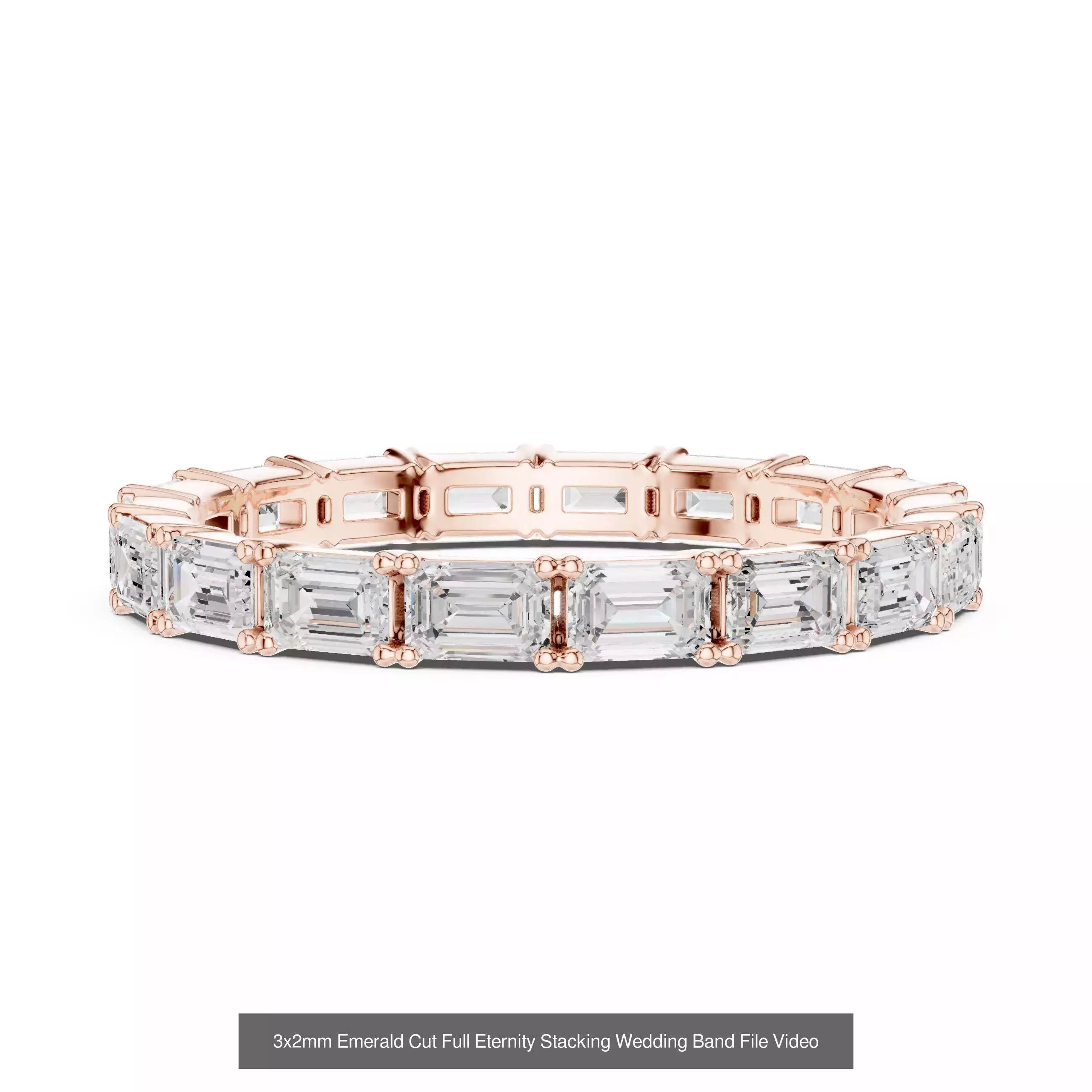 39 East West Diamond Ring 3DM STL OBJ FBX 3 Color Render Video 3D Model Collection_35