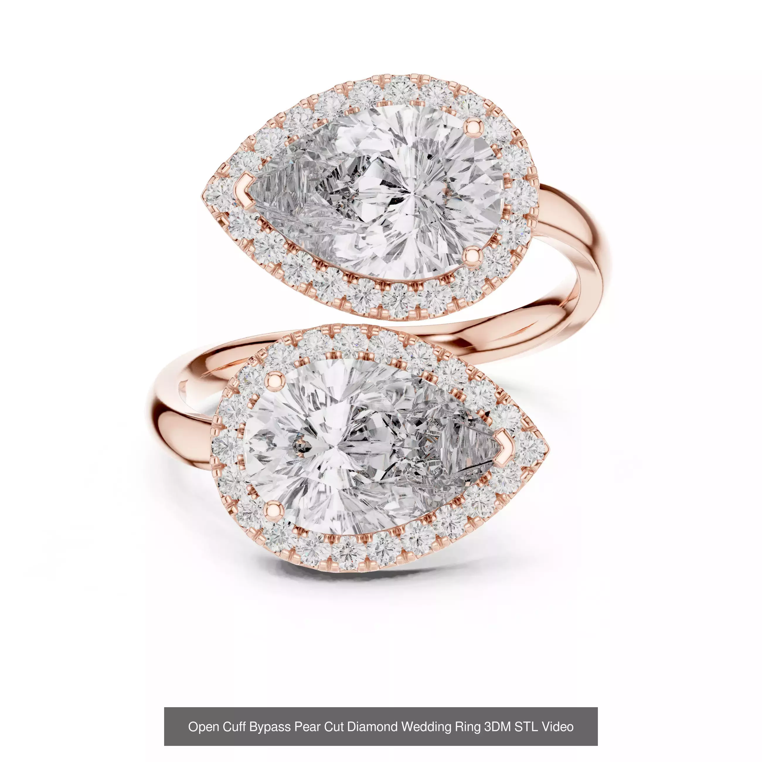 39 East West Diamond Ring 3DM STL OBJ FBX 3 Color Render Video 3D Model Collection_19