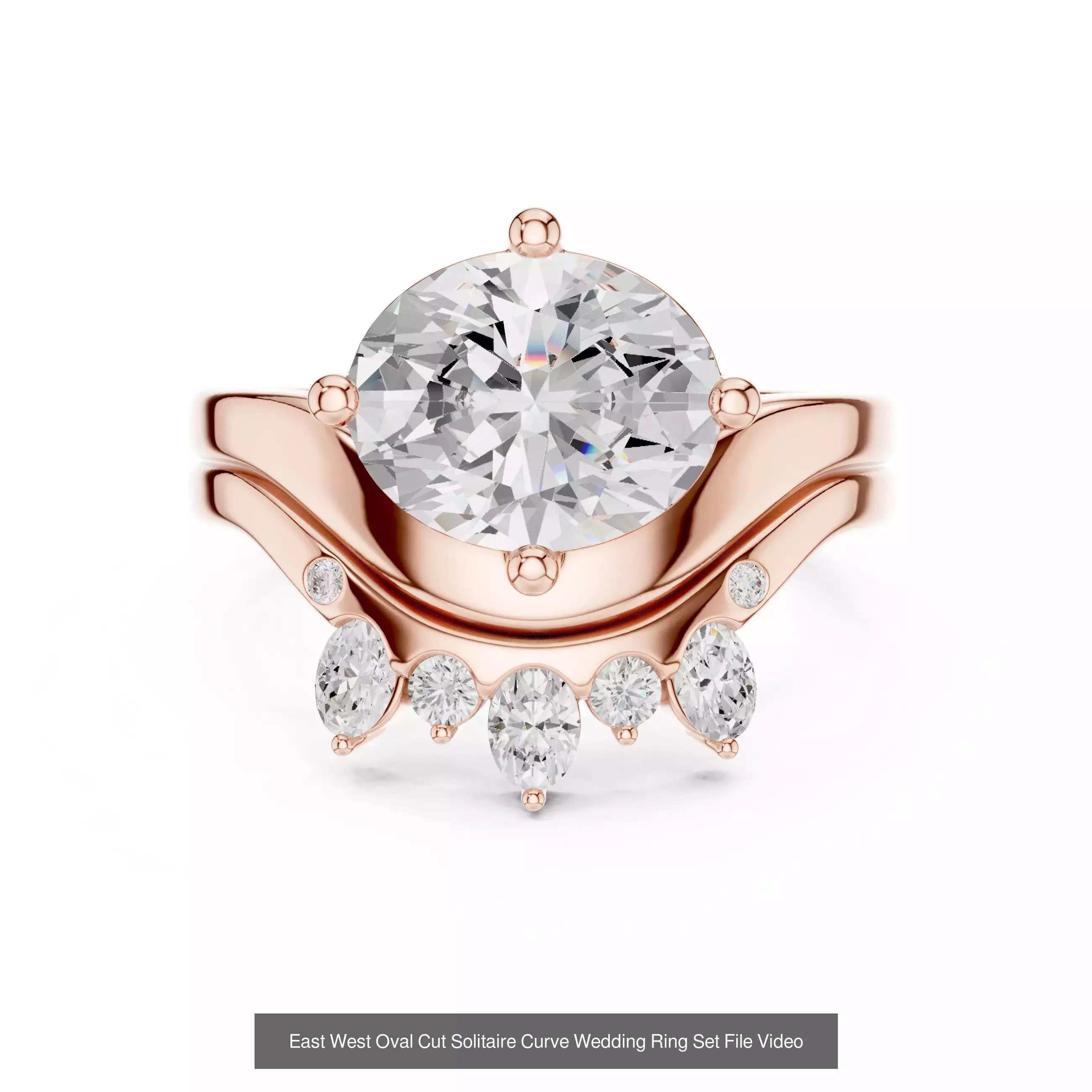 39 East West Diamond Ring 3DM STL OBJ FBX 3 Color Render Video 3D Model Collection_37