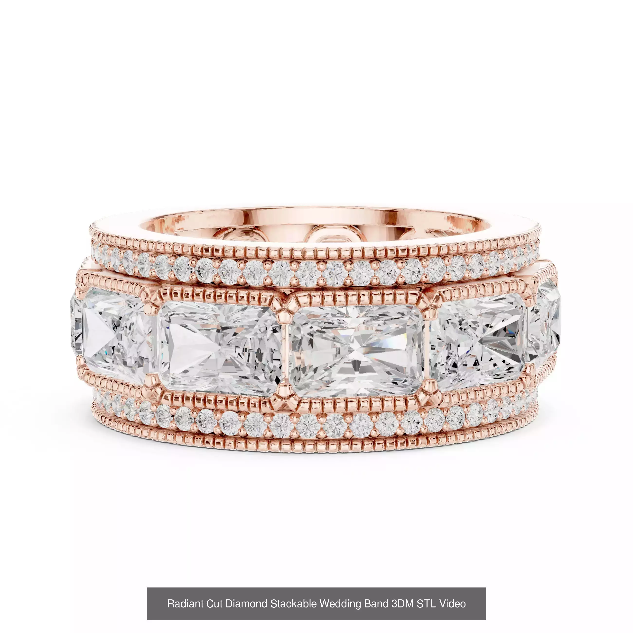 39 East West Diamond Ring 3DM STL OBJ FBX 3 Color Render Video 3D Model Collection_21