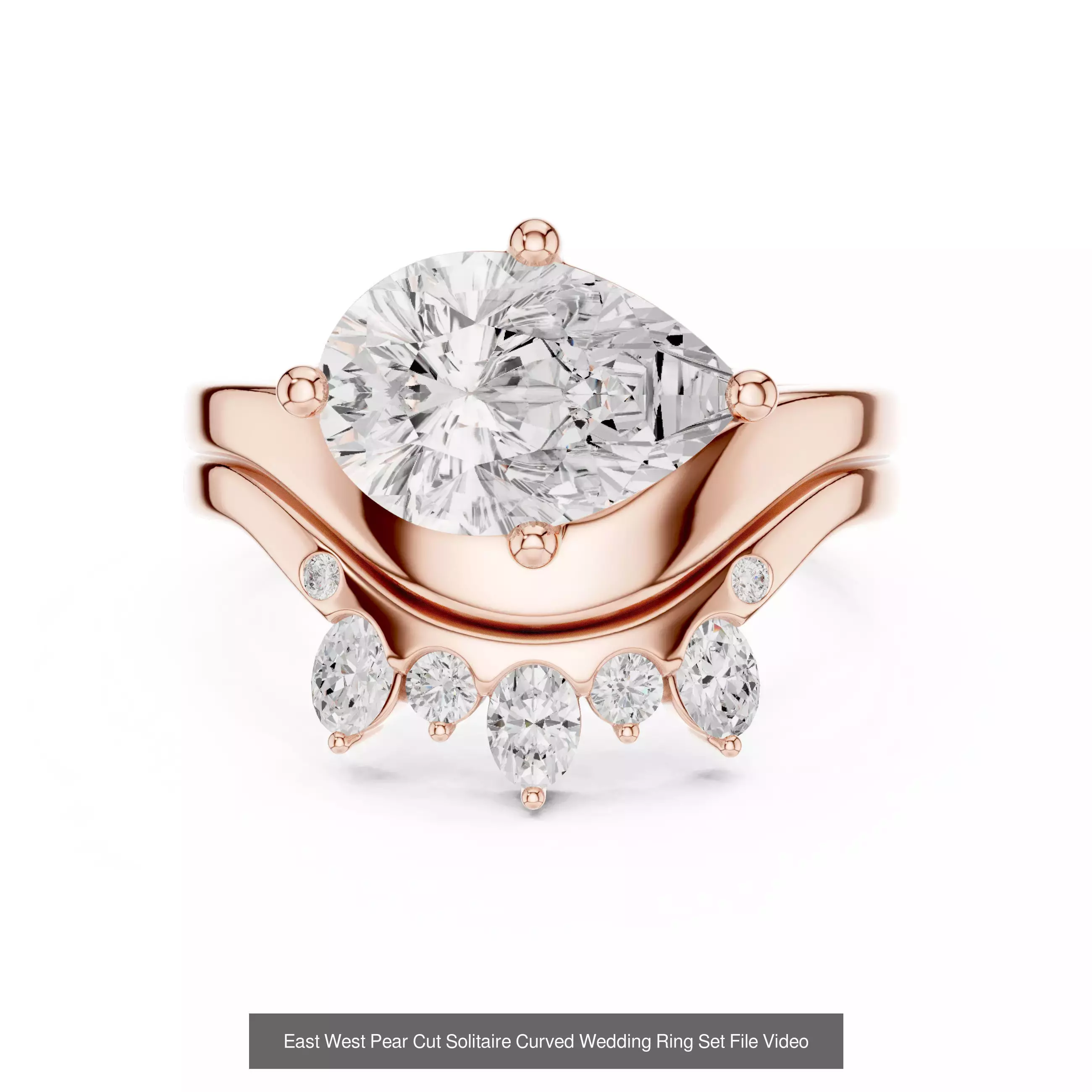 39 East West Diamond Ring 3DM STL OBJ FBX 3 Color Render Video 3D Model Collection_38