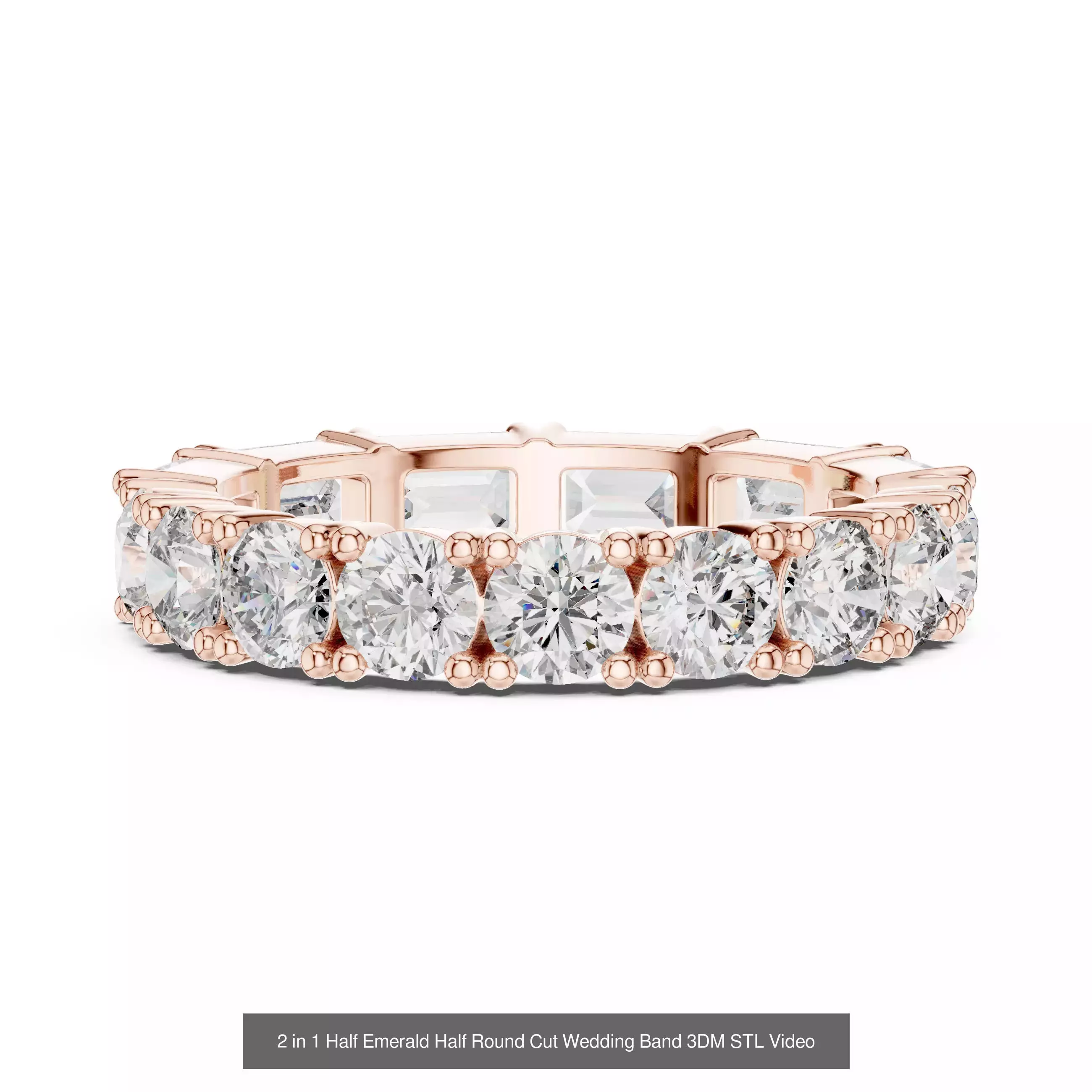 39 East West Diamond Ring 3DM STL OBJ FBX 3 Color Render Video 3D Model Collection_28