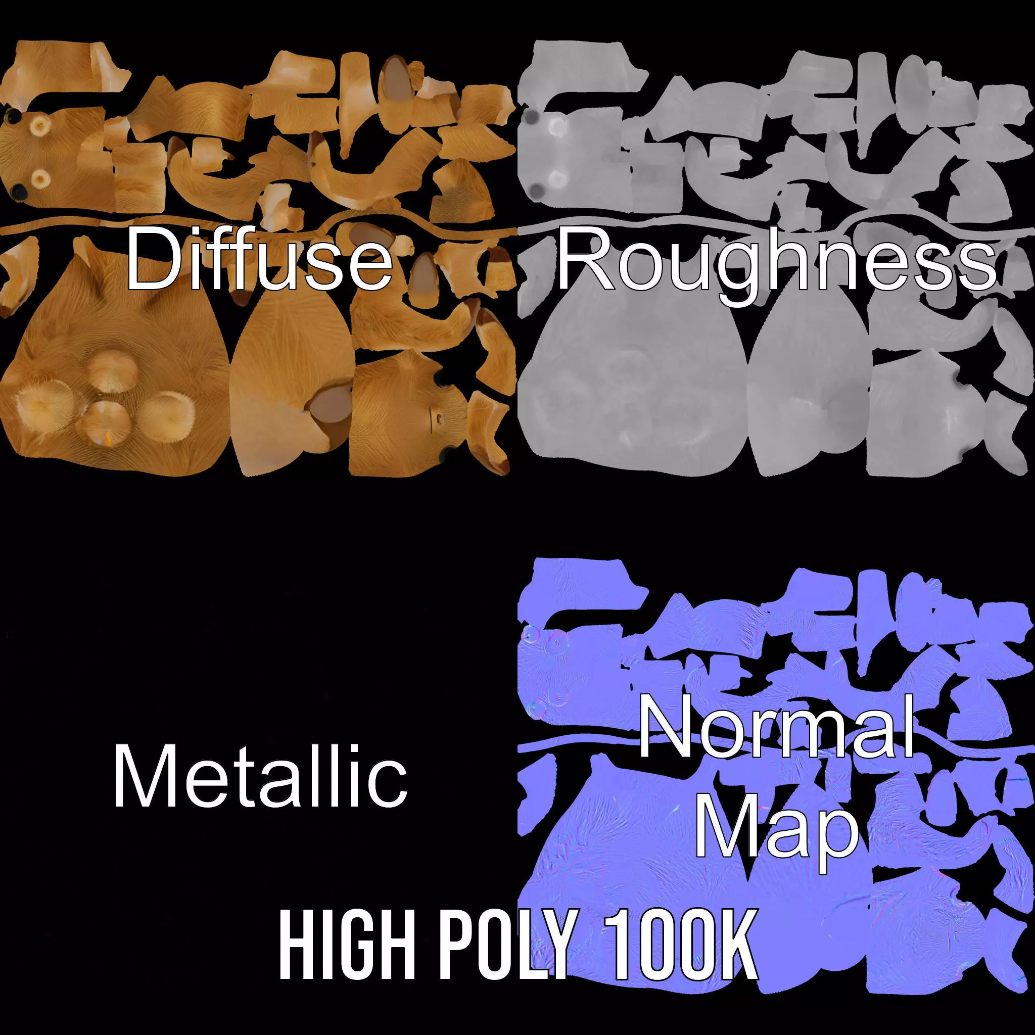 Fluffy Camel Plush model pack Low-poly 3D model_3