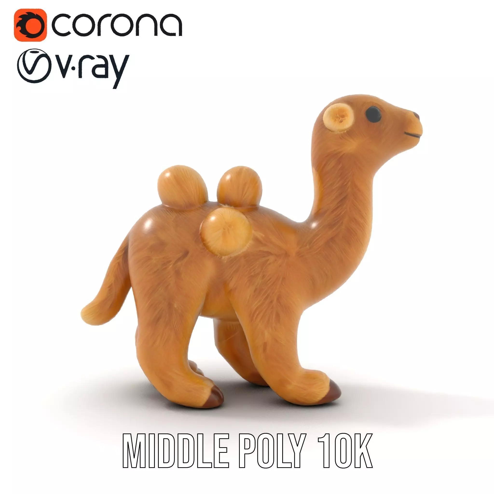 Fluffy Camel Plush model pack Low-poly 3D model_5