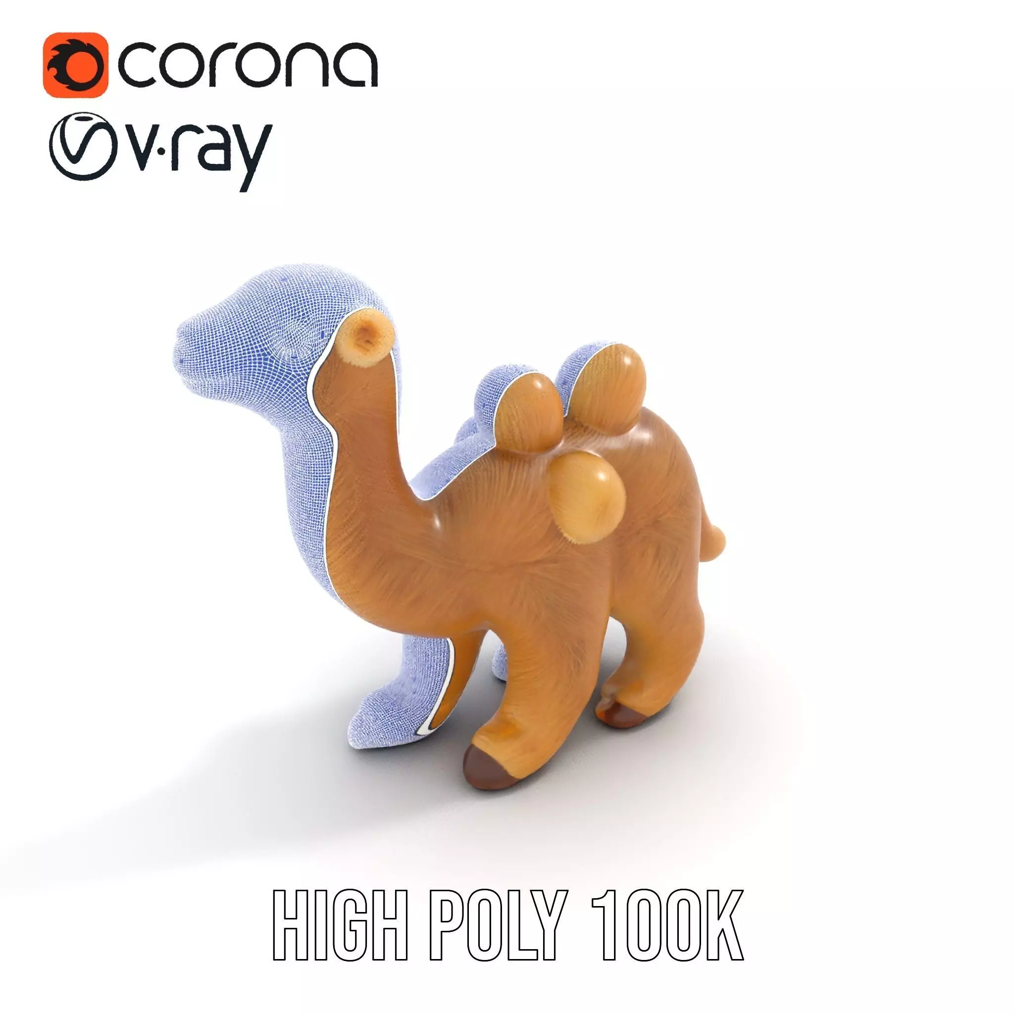 Fluffy Camel Plush model pack Low-poly 3D model_33