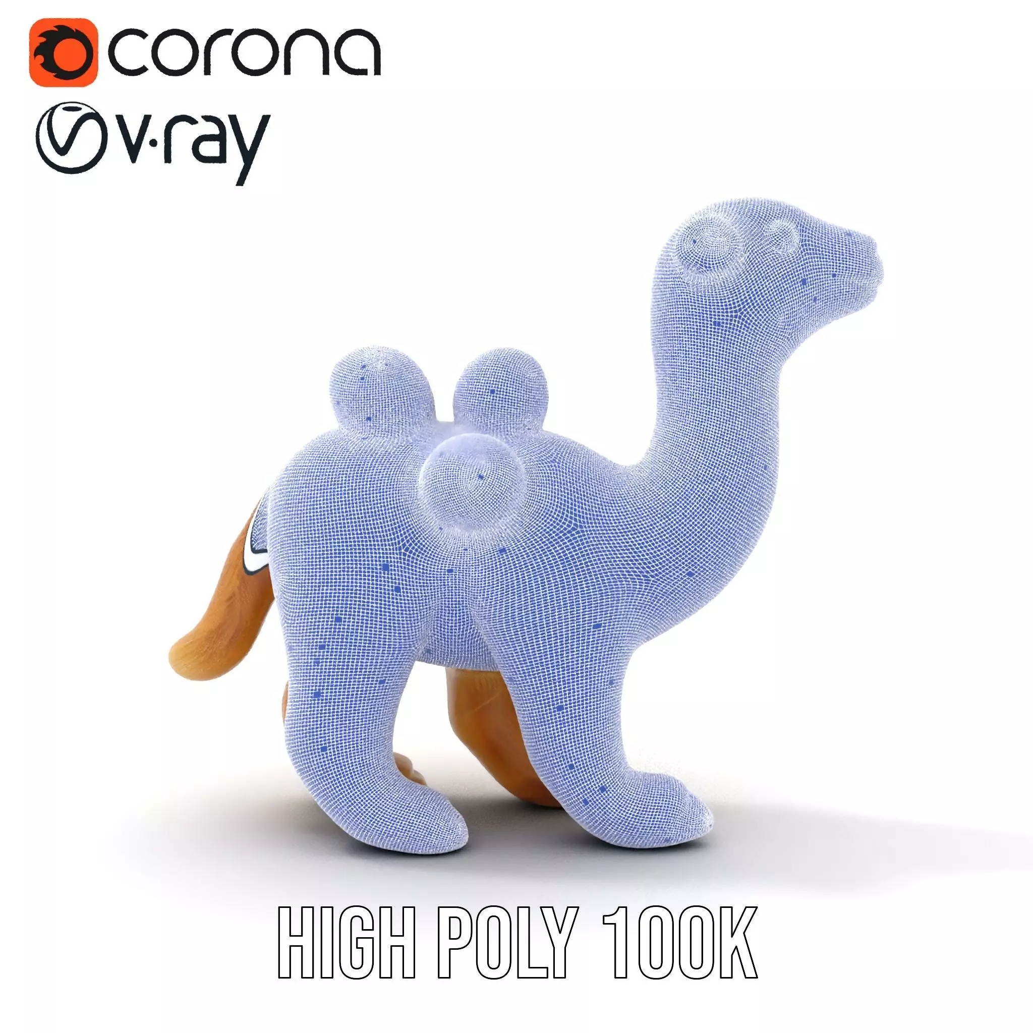 Fluffy Camel Plush model pack Low-poly 3D model_32
