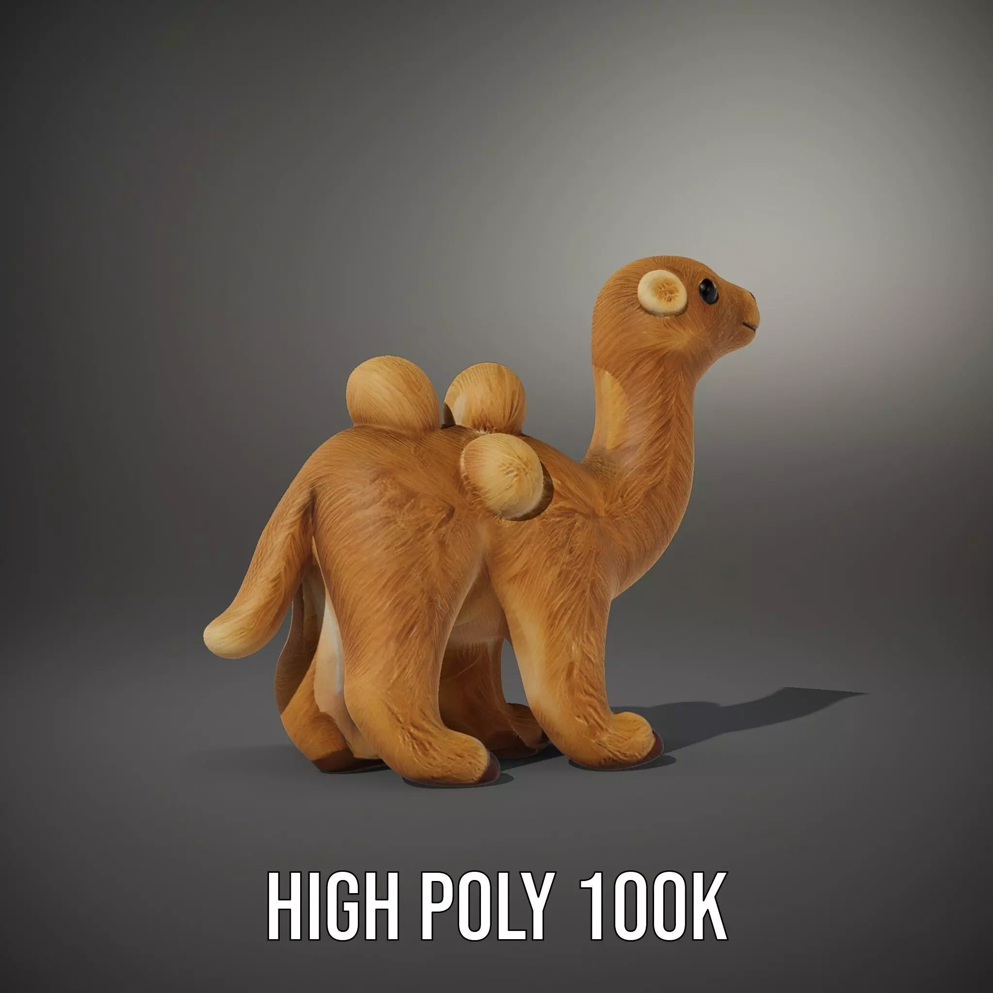 Fluffy Camel Plush model pack Low-poly 3D model_8