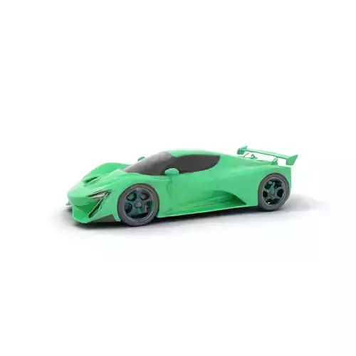 Emerald Hypercar model pack Low-poly 3D model