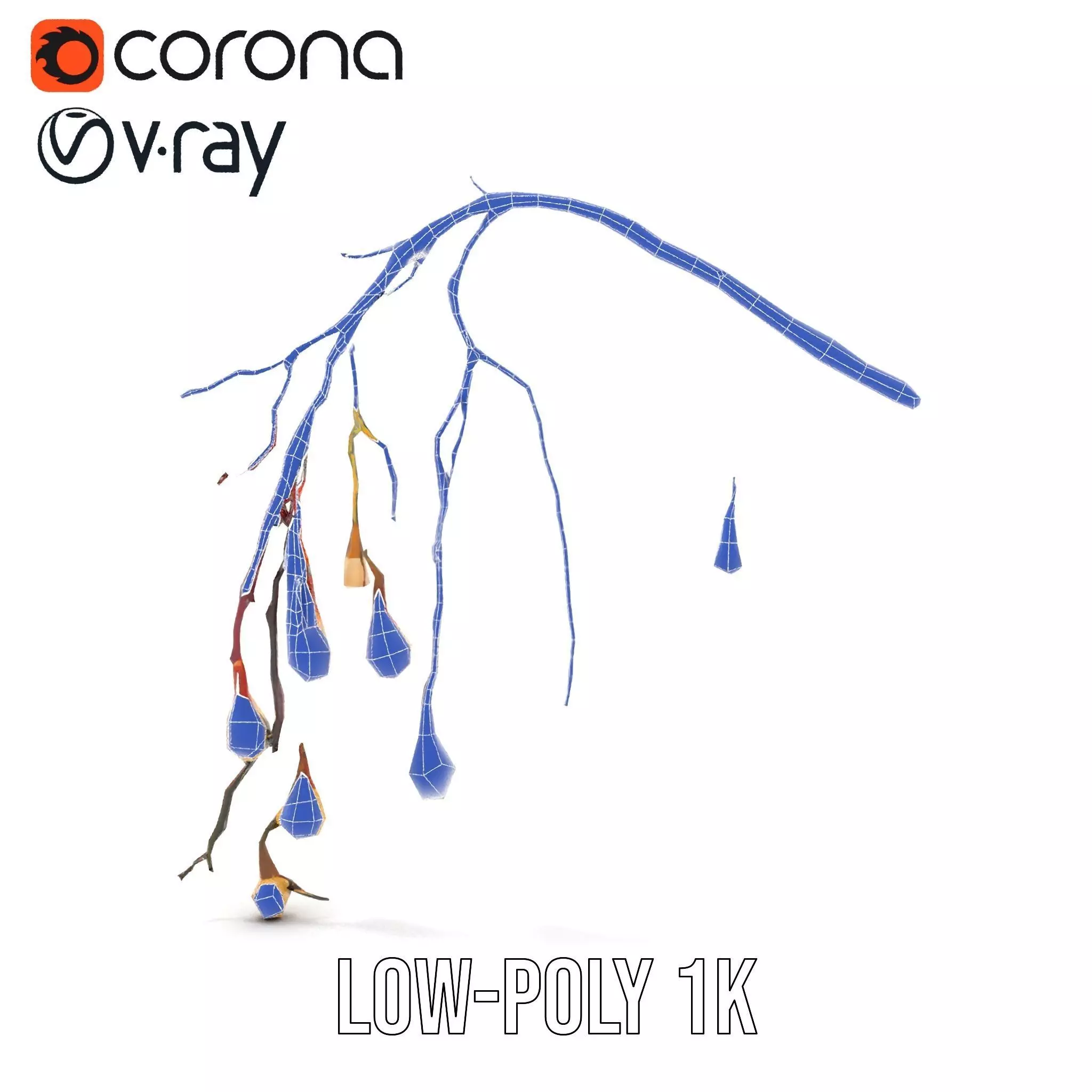 Rustic Branch Lighting model pack Low-poly 3D model_17