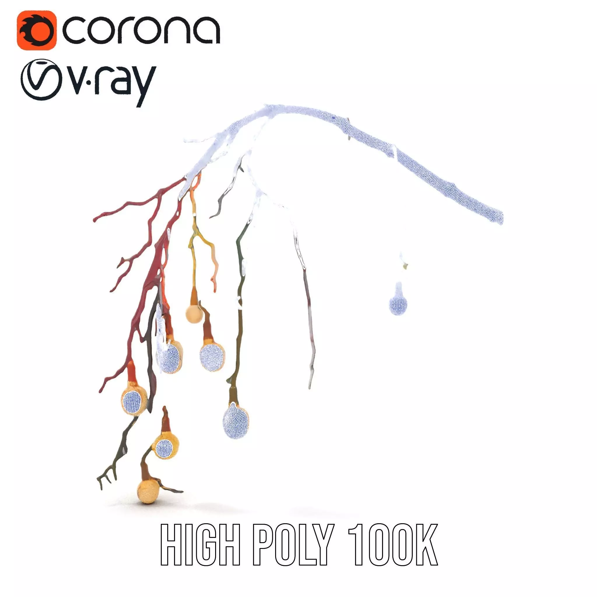 Rustic Branch Lighting model pack Low-poly 3D model_32