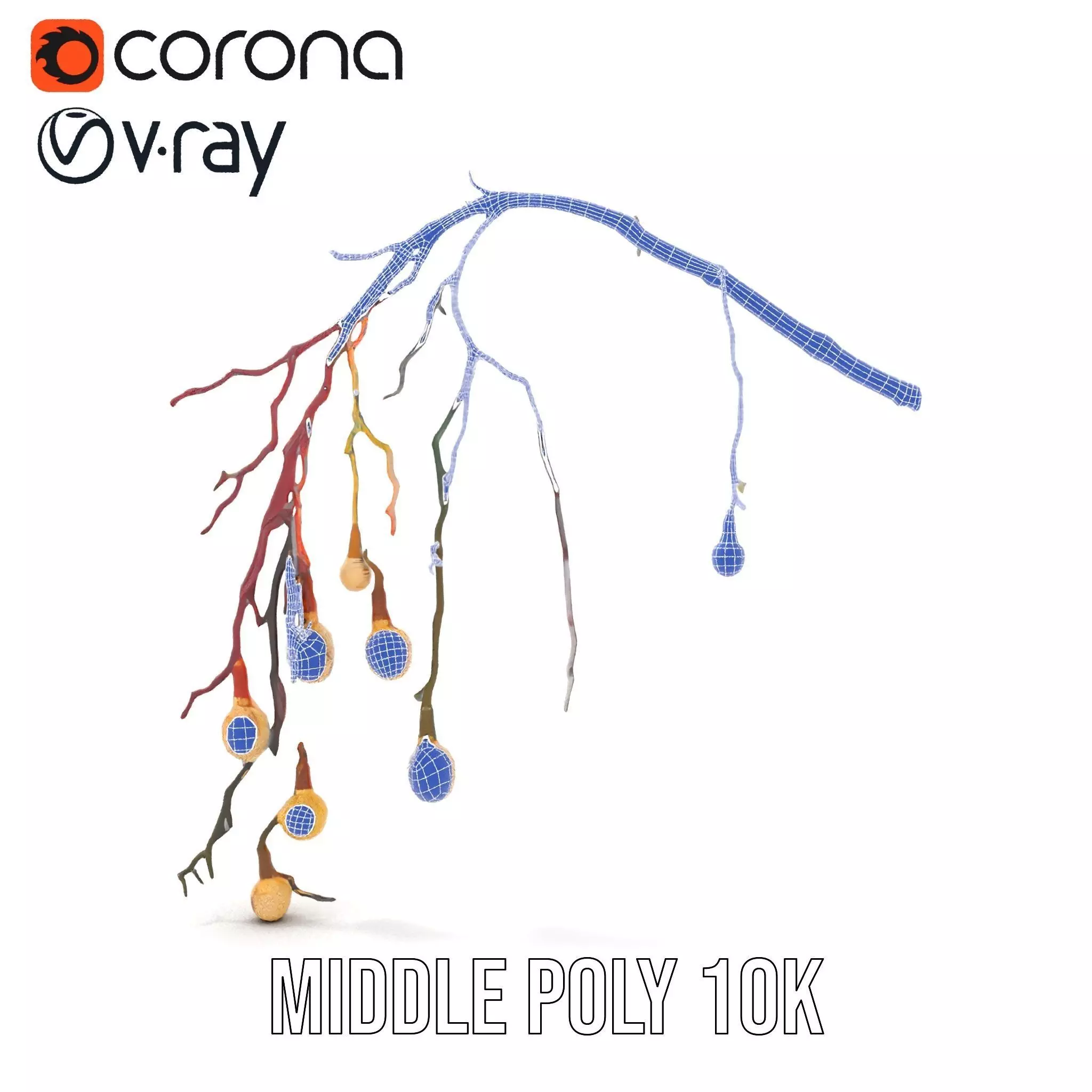 Rustic Branch Lighting model pack Low-poly 3D model_30