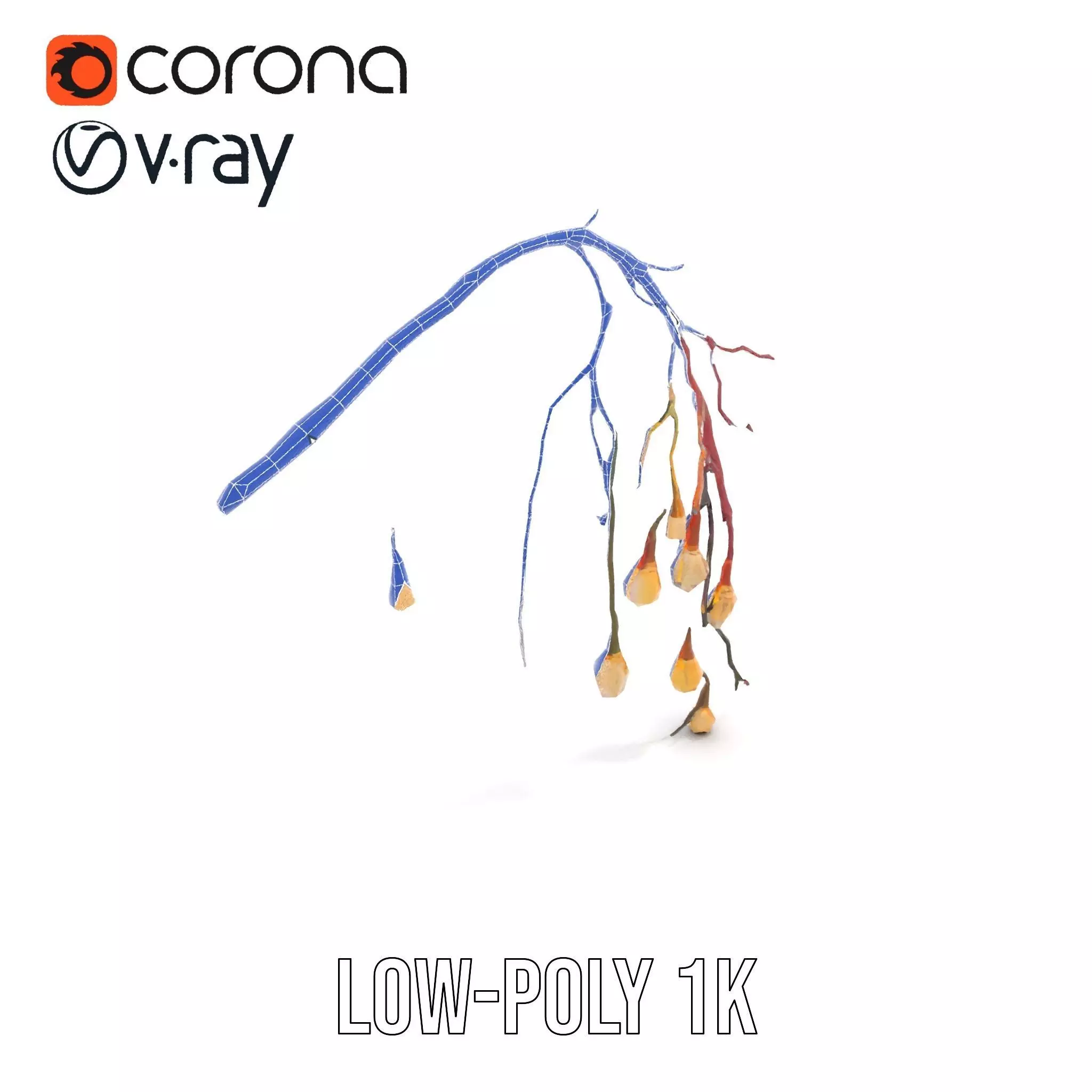 Rustic Branch Lighting model pack Low-poly 3D model_9