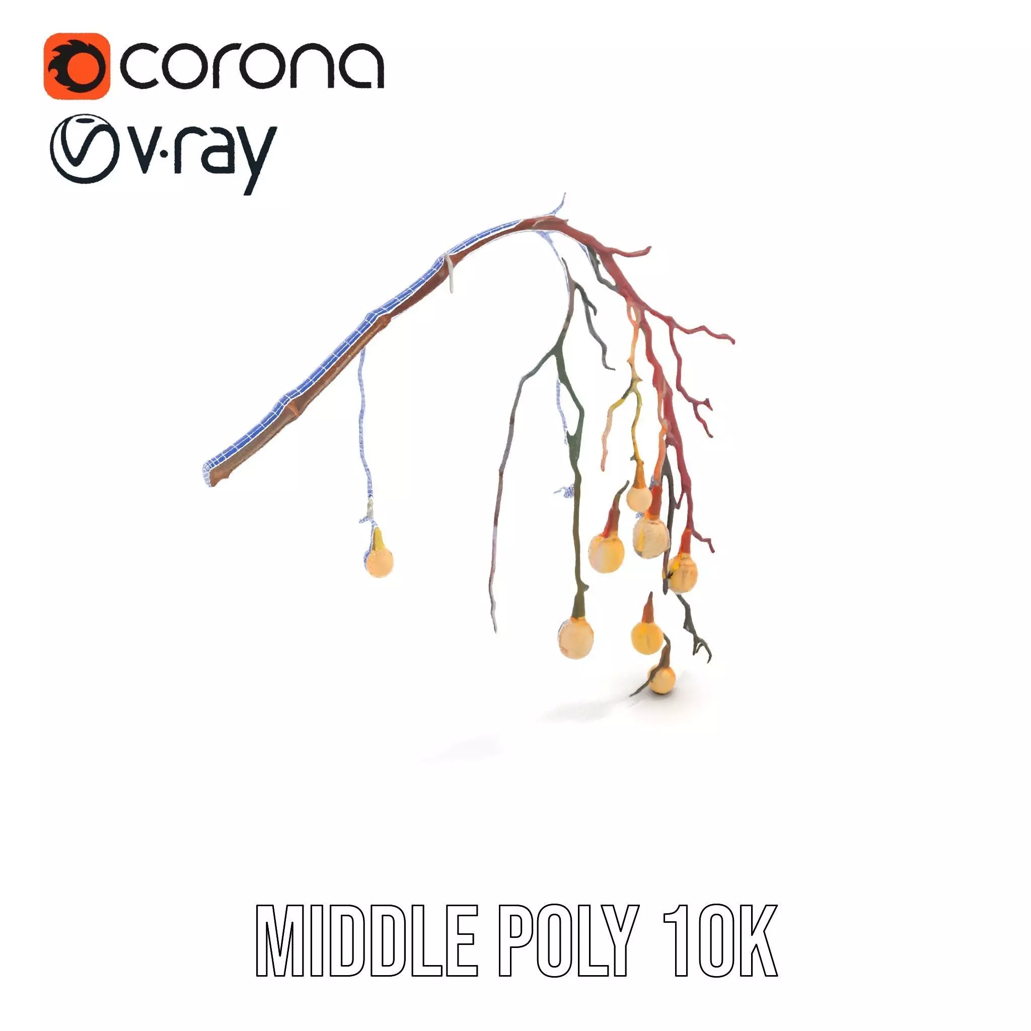 Rustic Branch Lighting model pack Low-poly 3D model_11