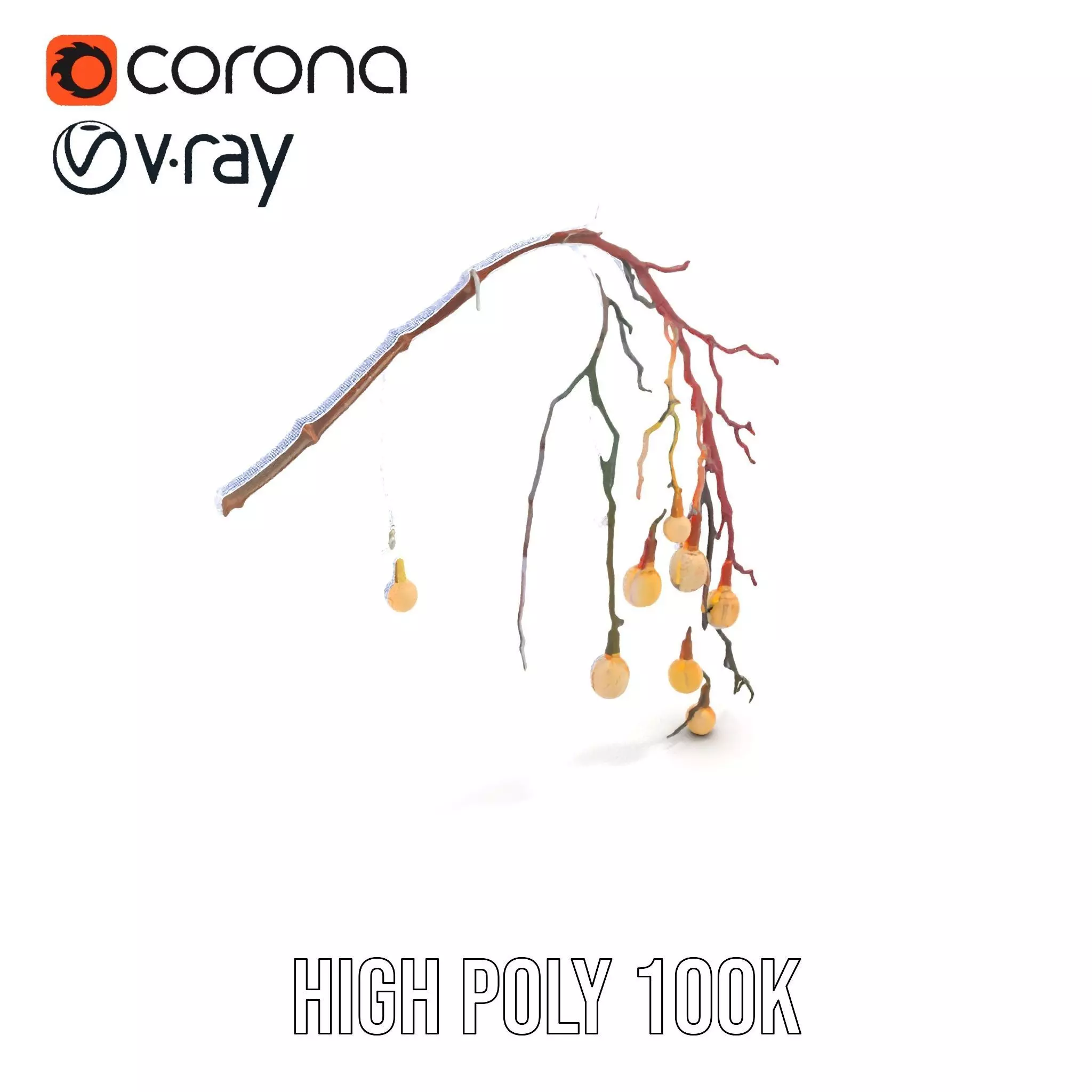 Rustic Branch Lighting model pack Low-poly 3D model_26