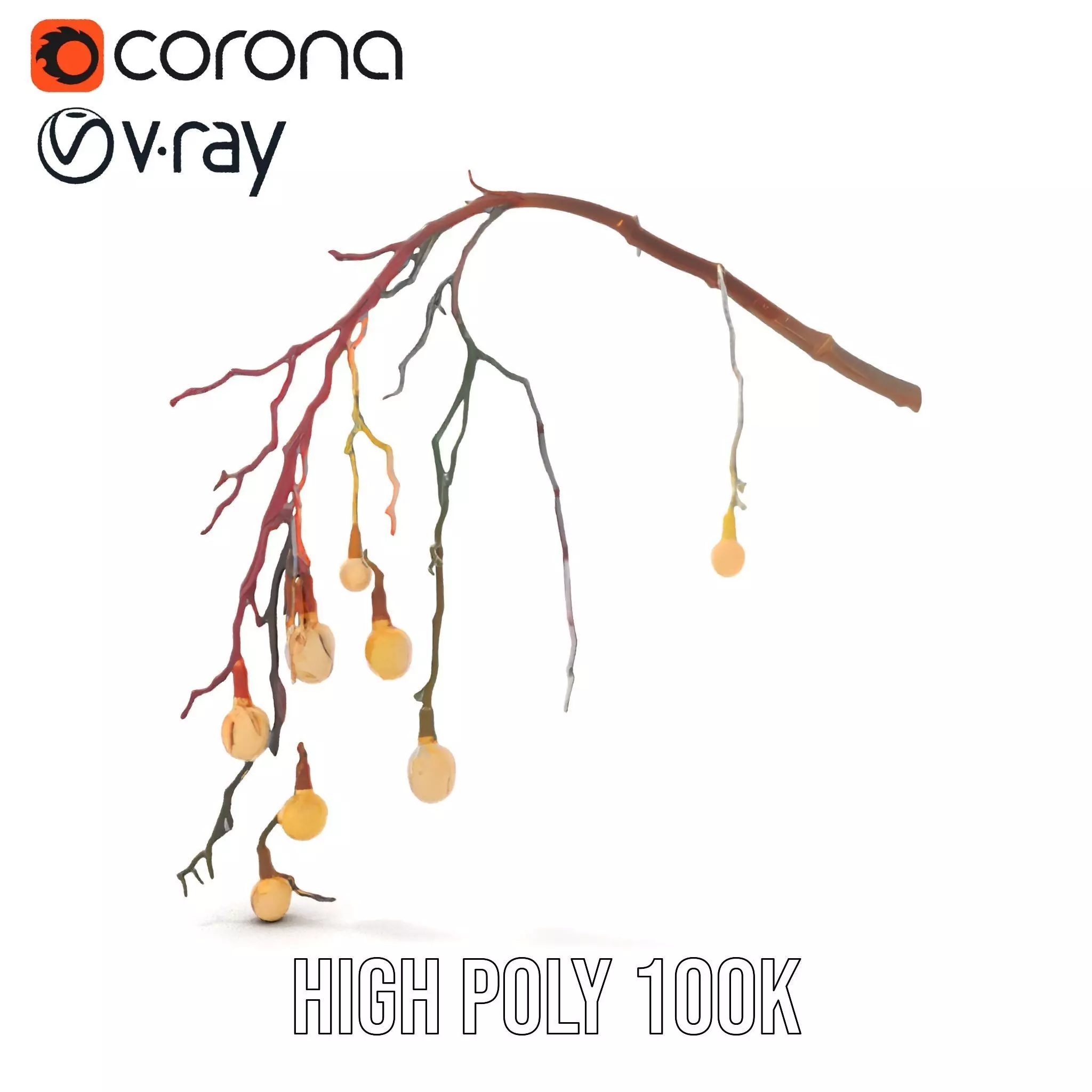 Rustic Branch Lighting model pack Low-poly 3D model_29