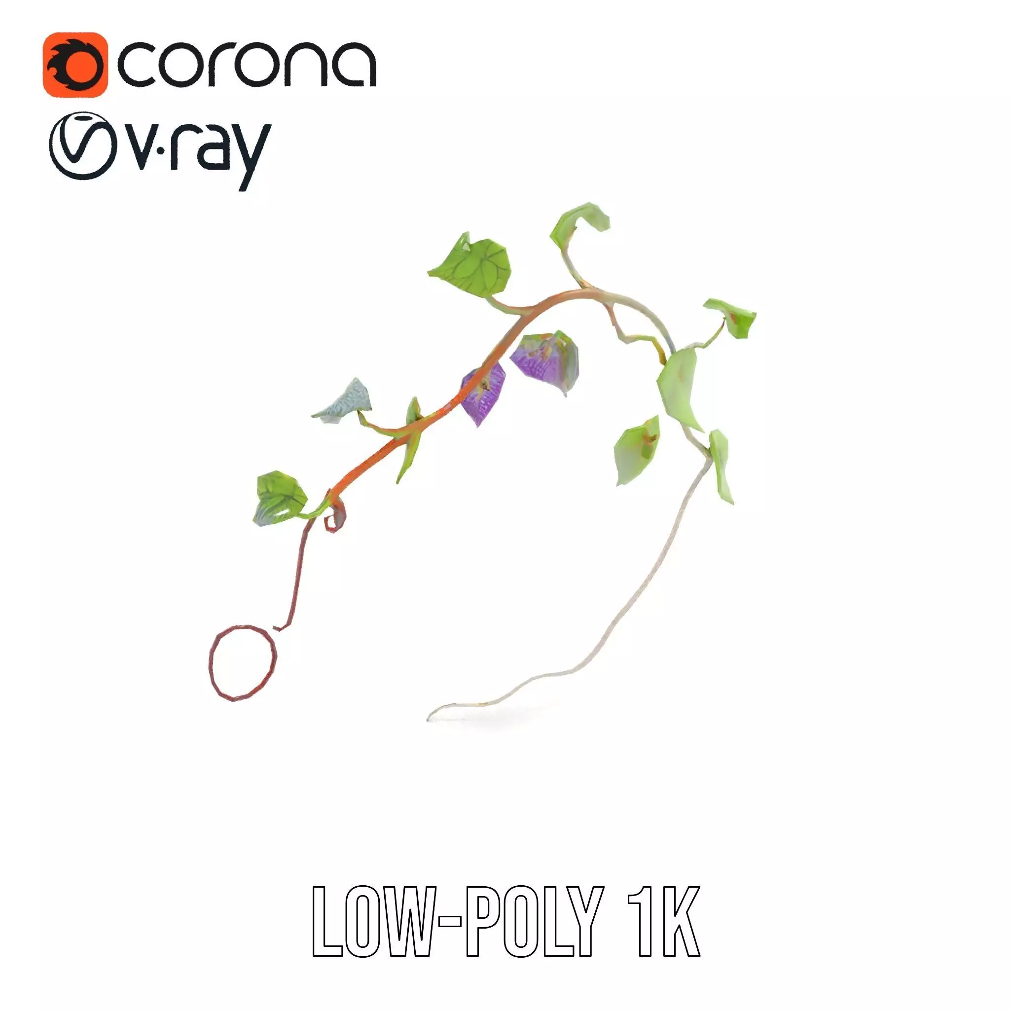 Lush Vine Foliage model pack Low-poly 3D model_12