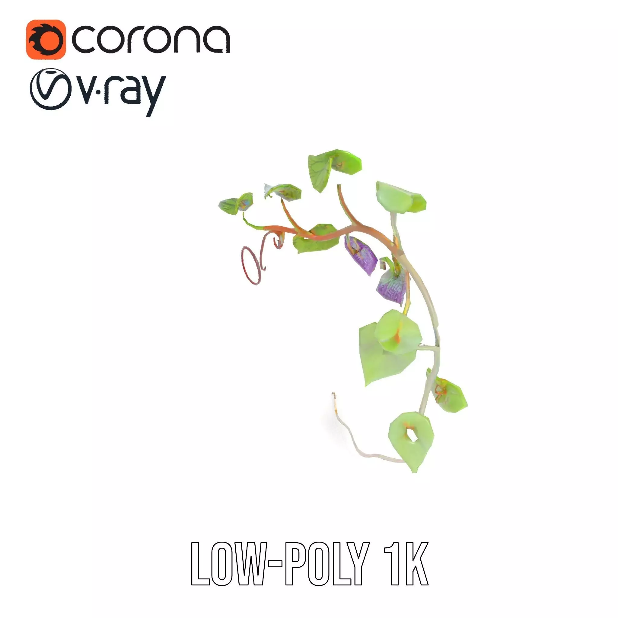 Lush Vine Foliage model pack Low-poly 3D model_17