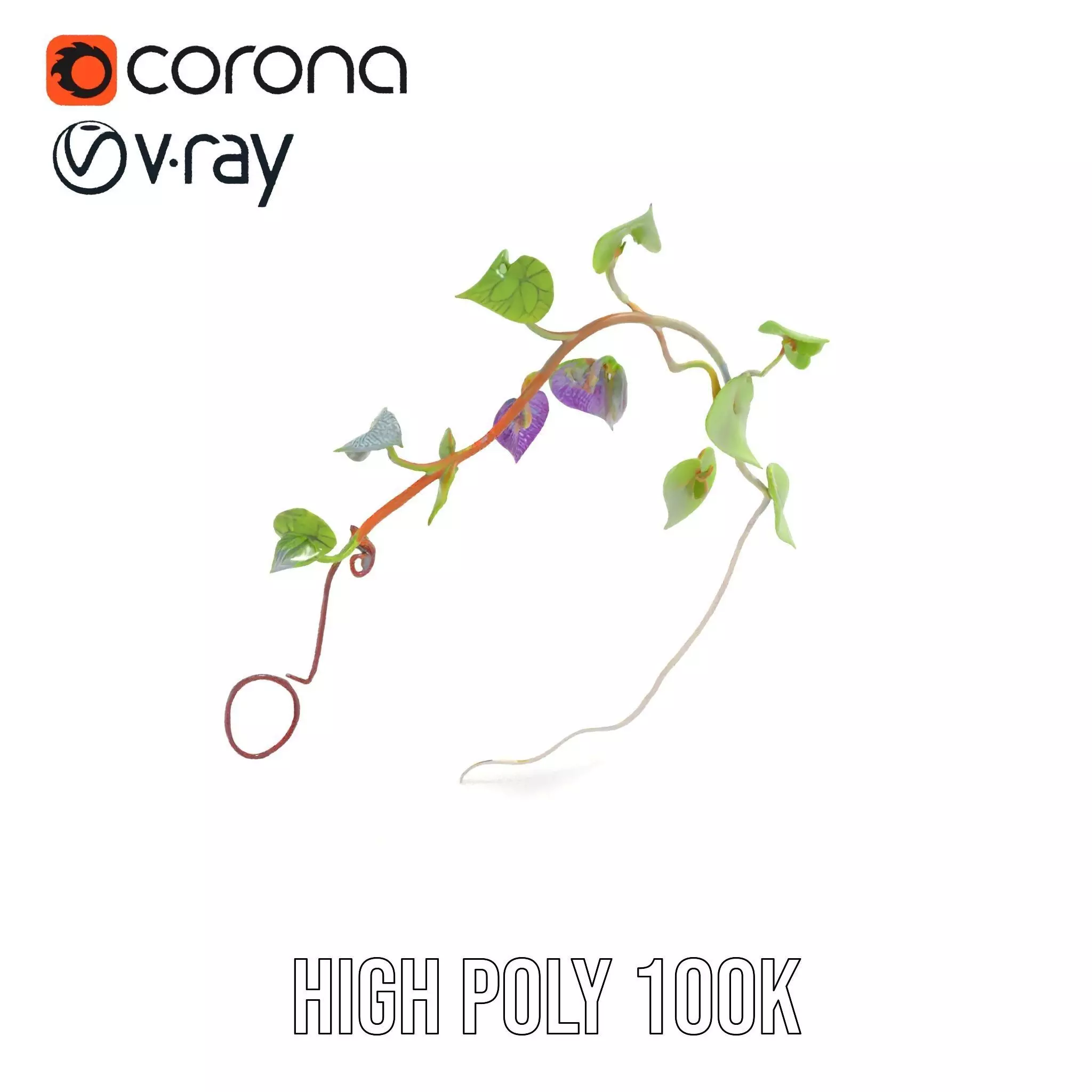 Lush Vine Foliage model pack Low-poly 3D model_15