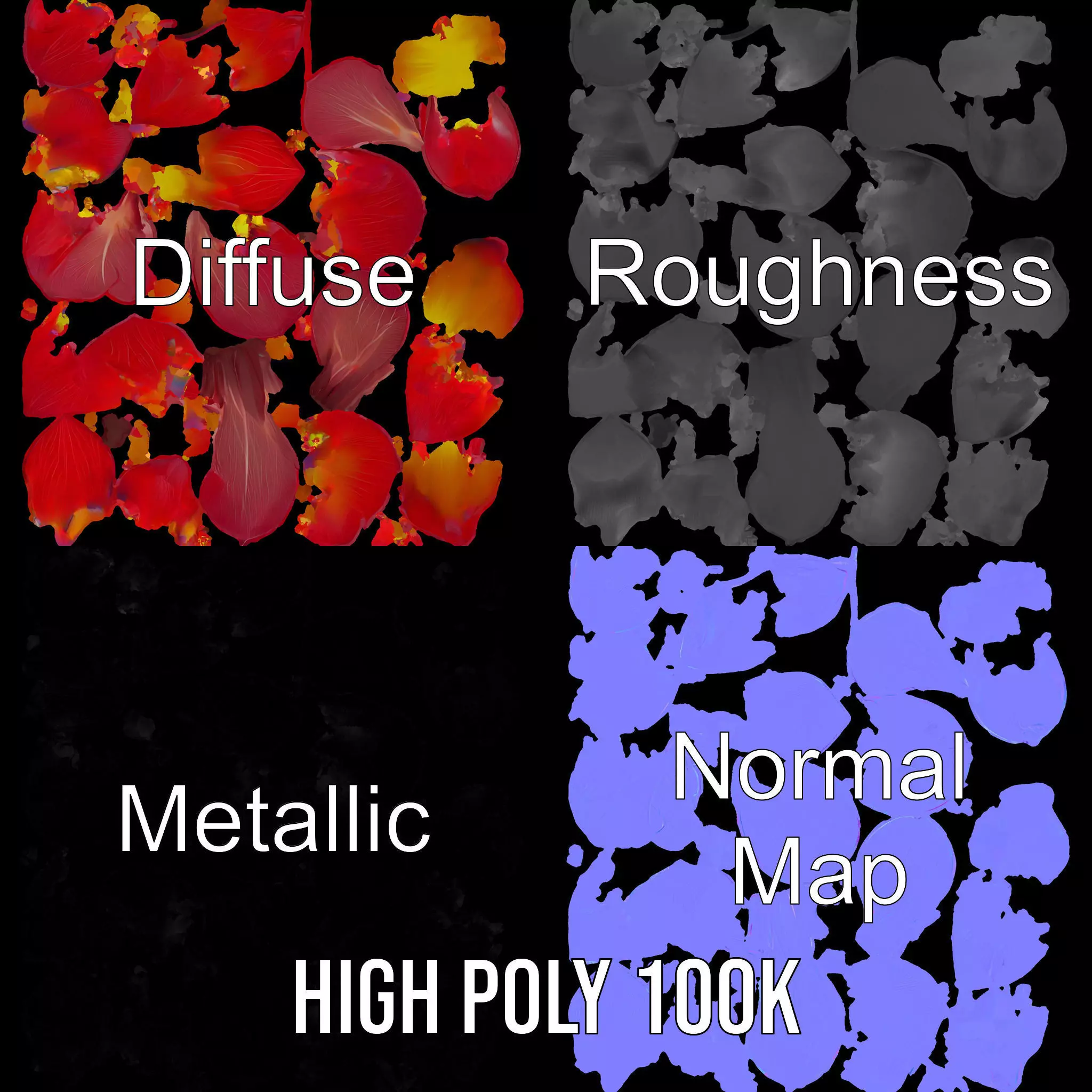 Radiant Lotus Flower model pack Low-poly 3D model_3