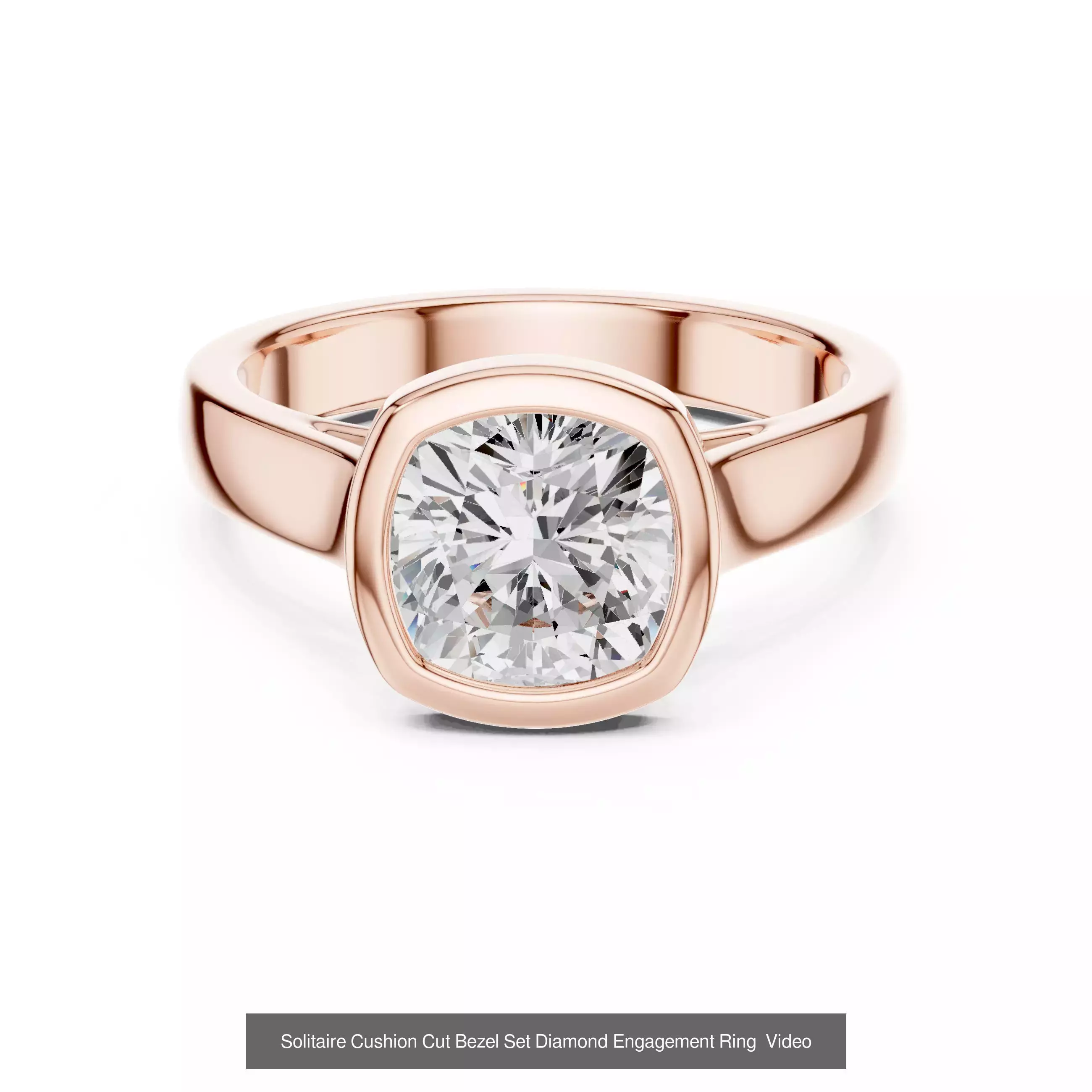 43 Bezel Set Wedding Ring 3DM STL OBJ FBX 3 Color Render Video 3D Model Collection_35