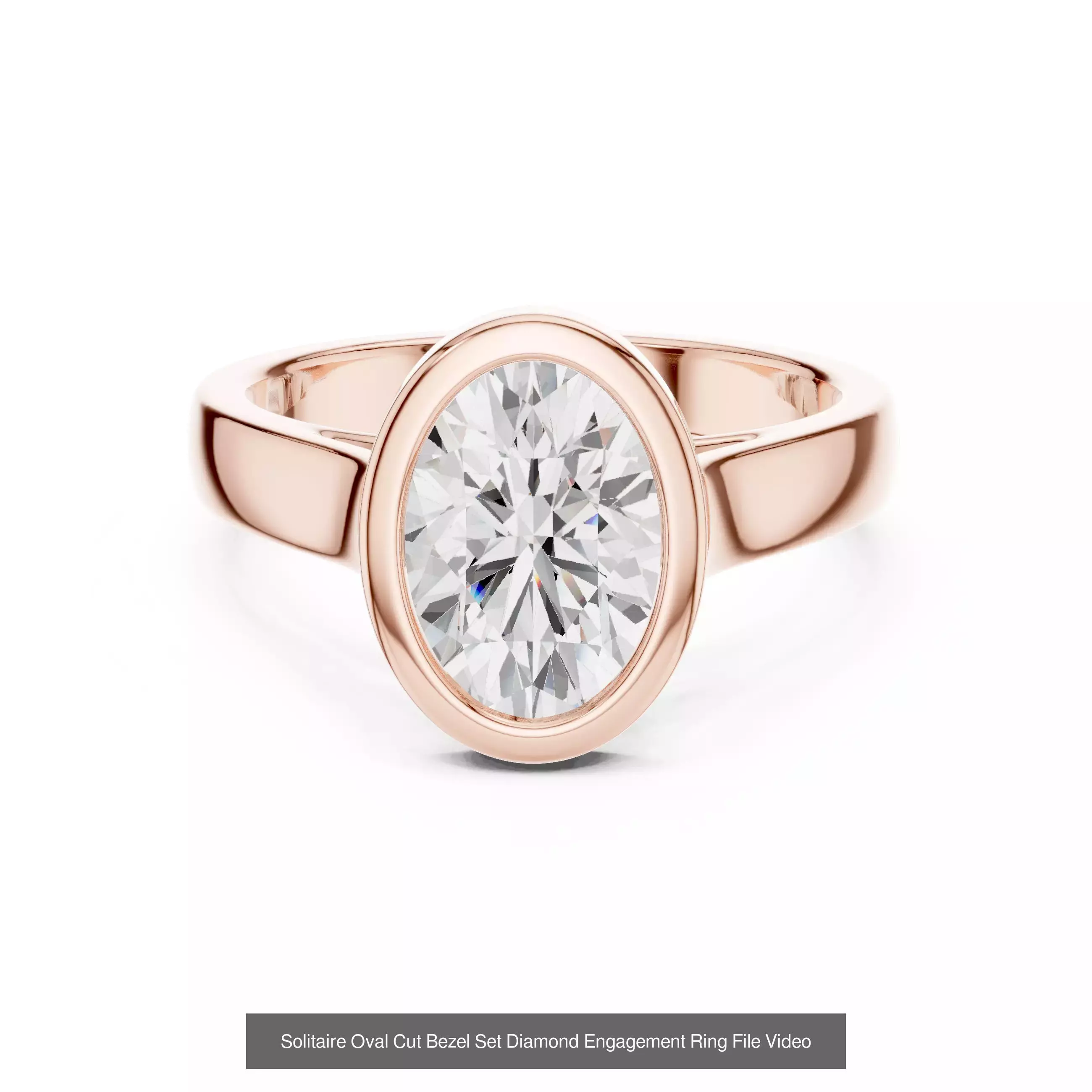 43 Bezel Set Wedding Ring 3DM STL OBJ FBX 3 Color Render Video 3D Model Collection_39