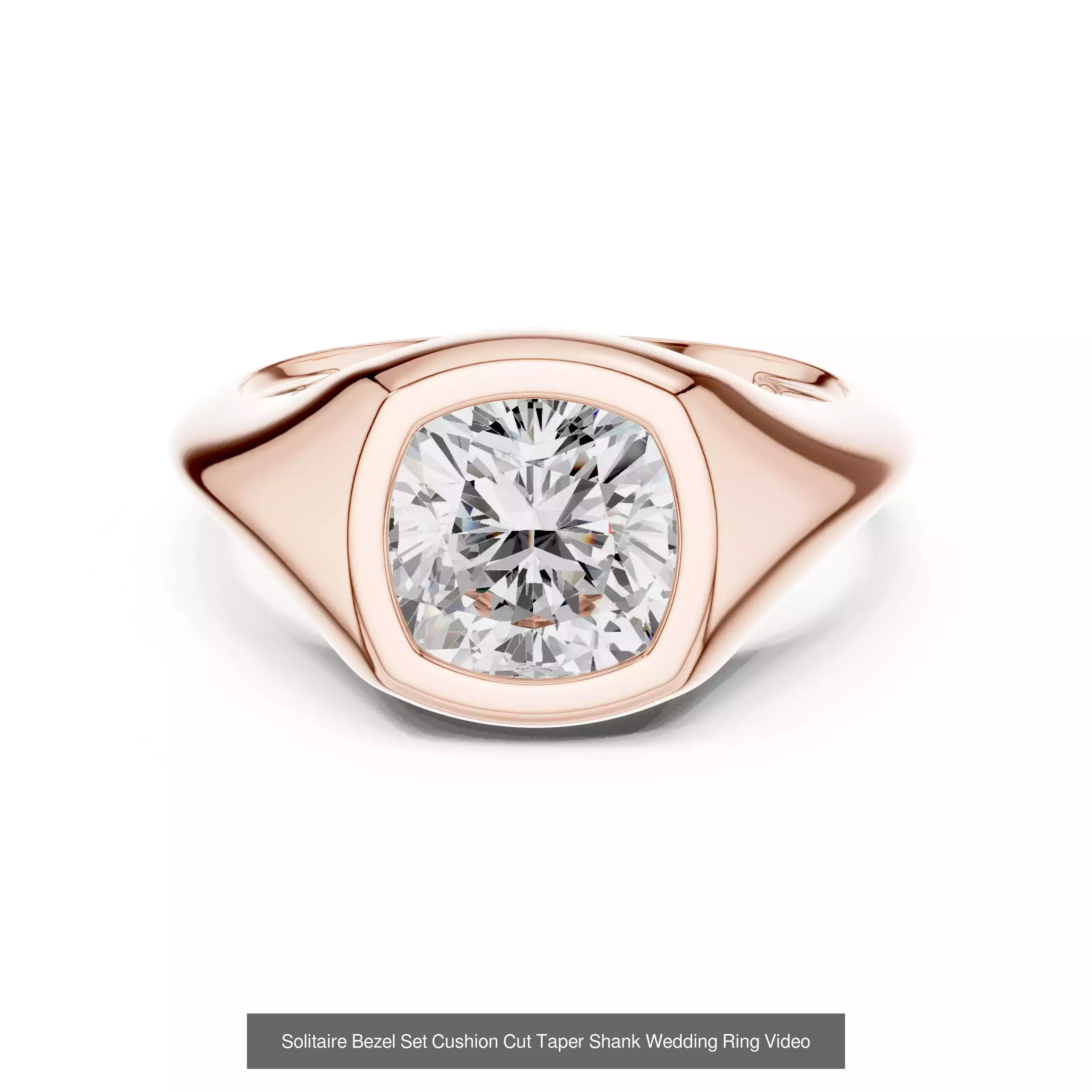 43 Bezel Set Wedding Ring 3DM STL OBJ FBX 3 Color Render Video 3D Model Collection_44