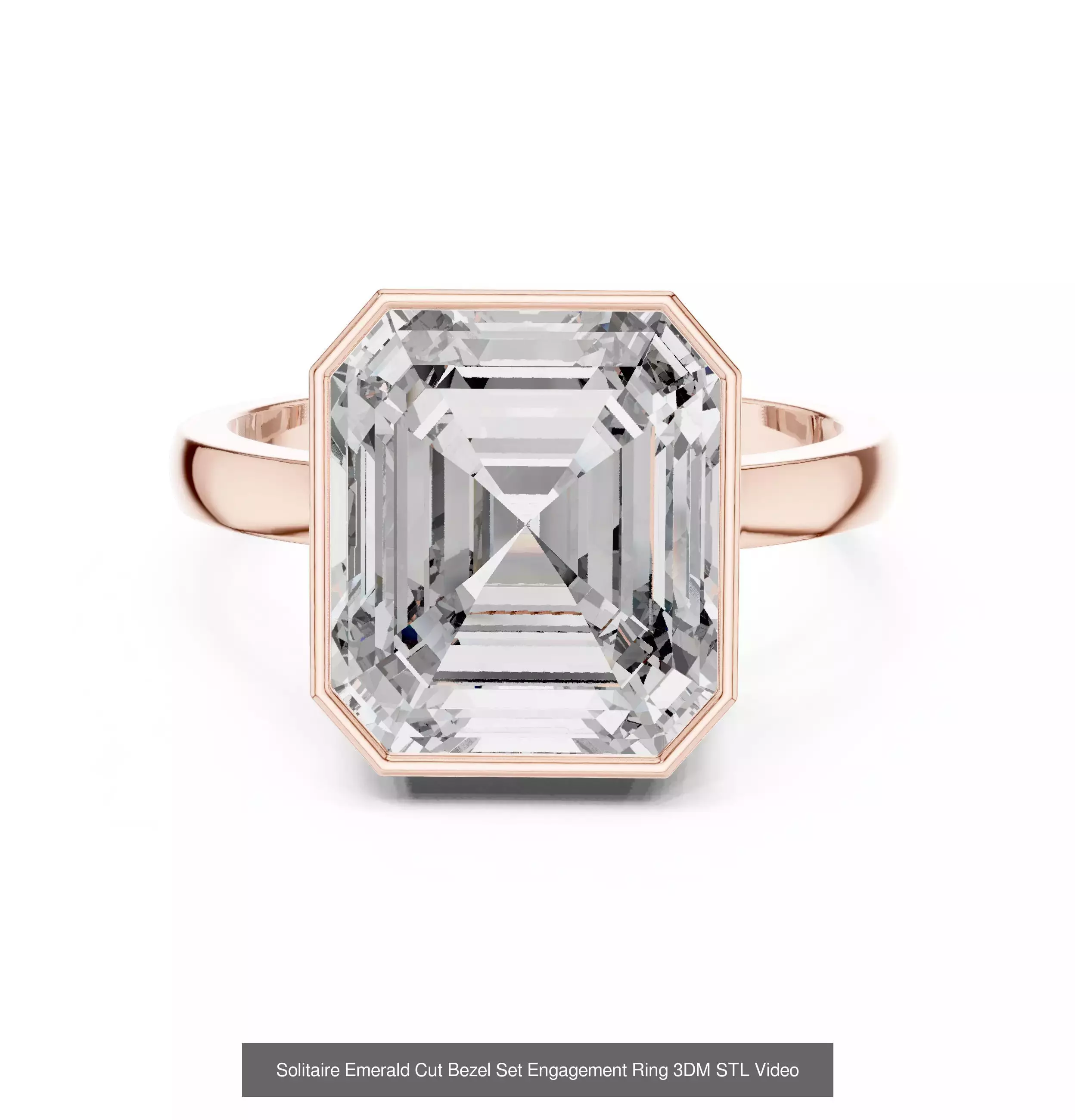 43 Bezel Set Wedding Ring 3DM STL OBJ FBX 3 Color Render Video 3D Model Collection_13