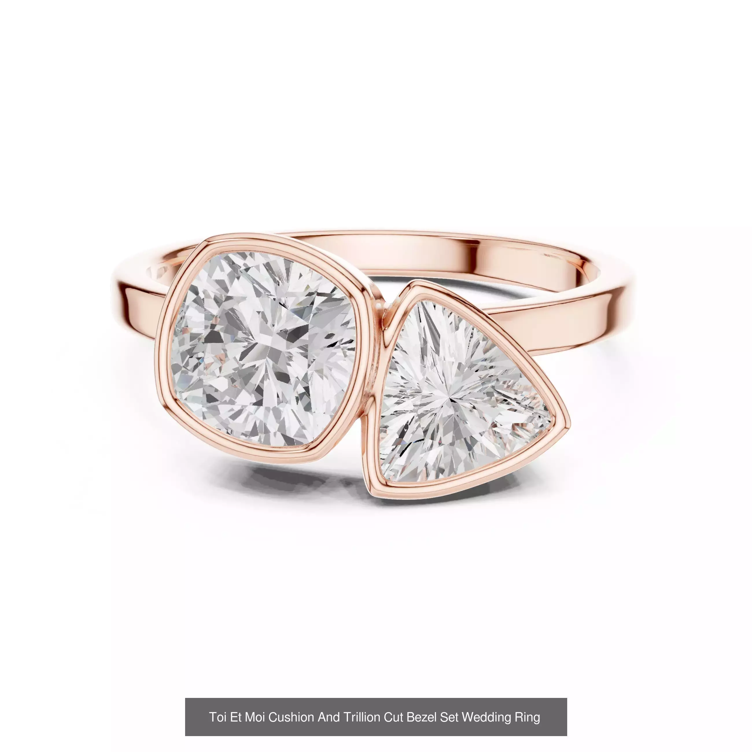 43 Bezel Set Wedding Ring 3DM STL OBJ FBX 3 Color Render Video 3D Model Collection_7