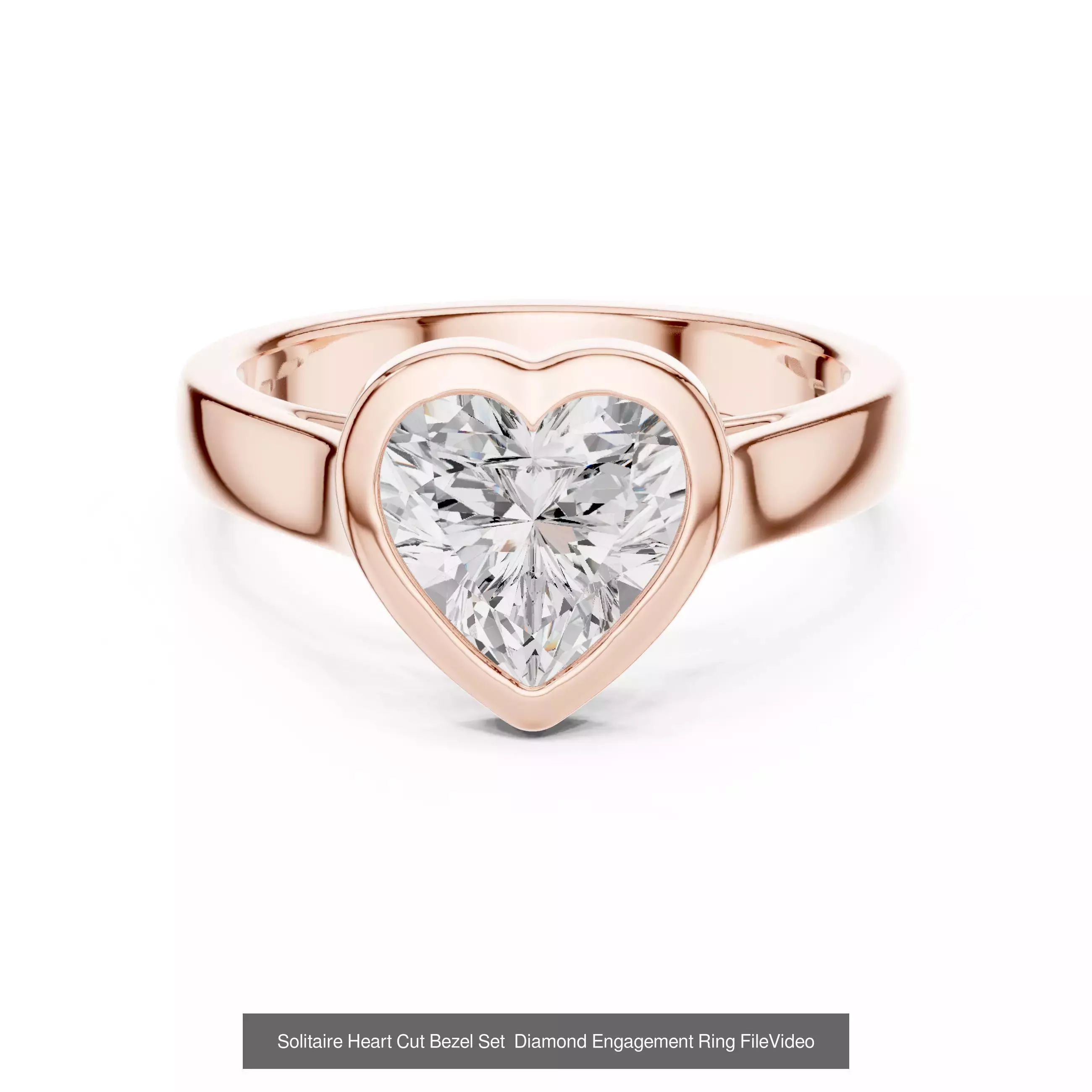 43 Bezel Set Wedding Ring 3DM STL OBJ FBX 3 Color Render Video 3D Model Collection_37