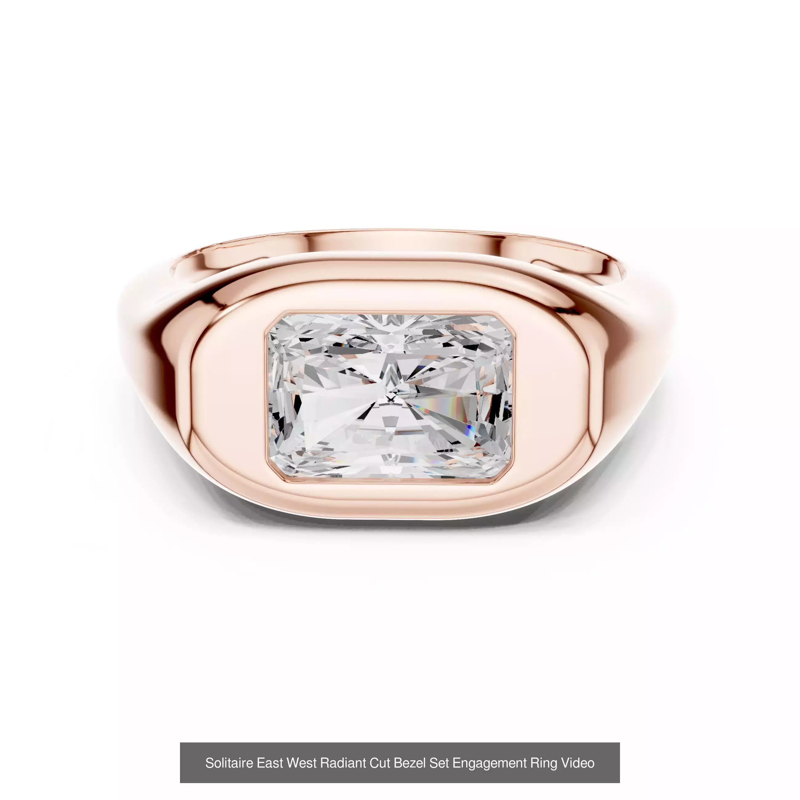 43 Bezel Set Wedding Ring 3DM STL OBJ FBX 3 Color Render Video 3D Model Collection_46