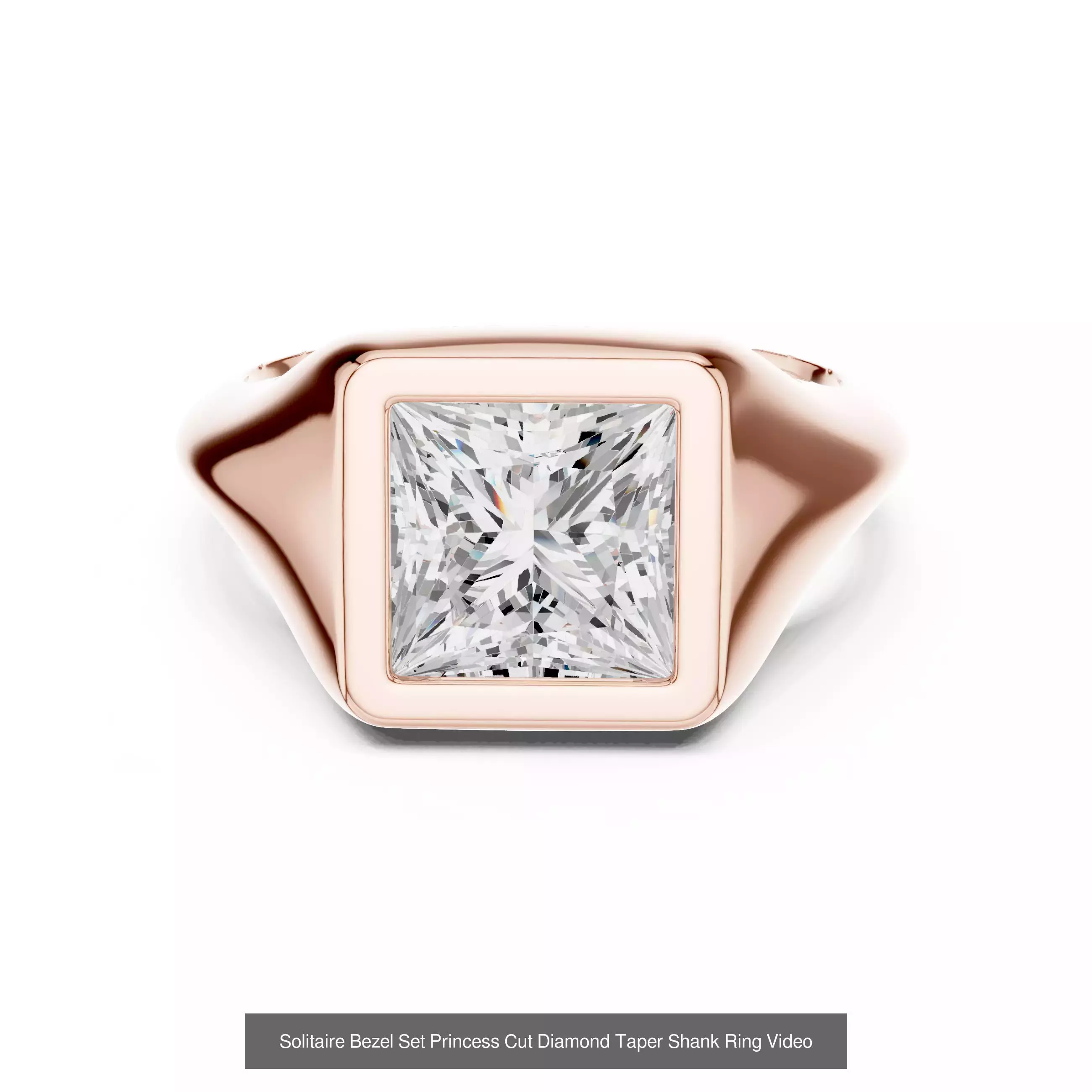 43 Bezel Set Wedding Ring 3DM STL OBJ FBX 3 Color Render Video 3D Model Collection_45