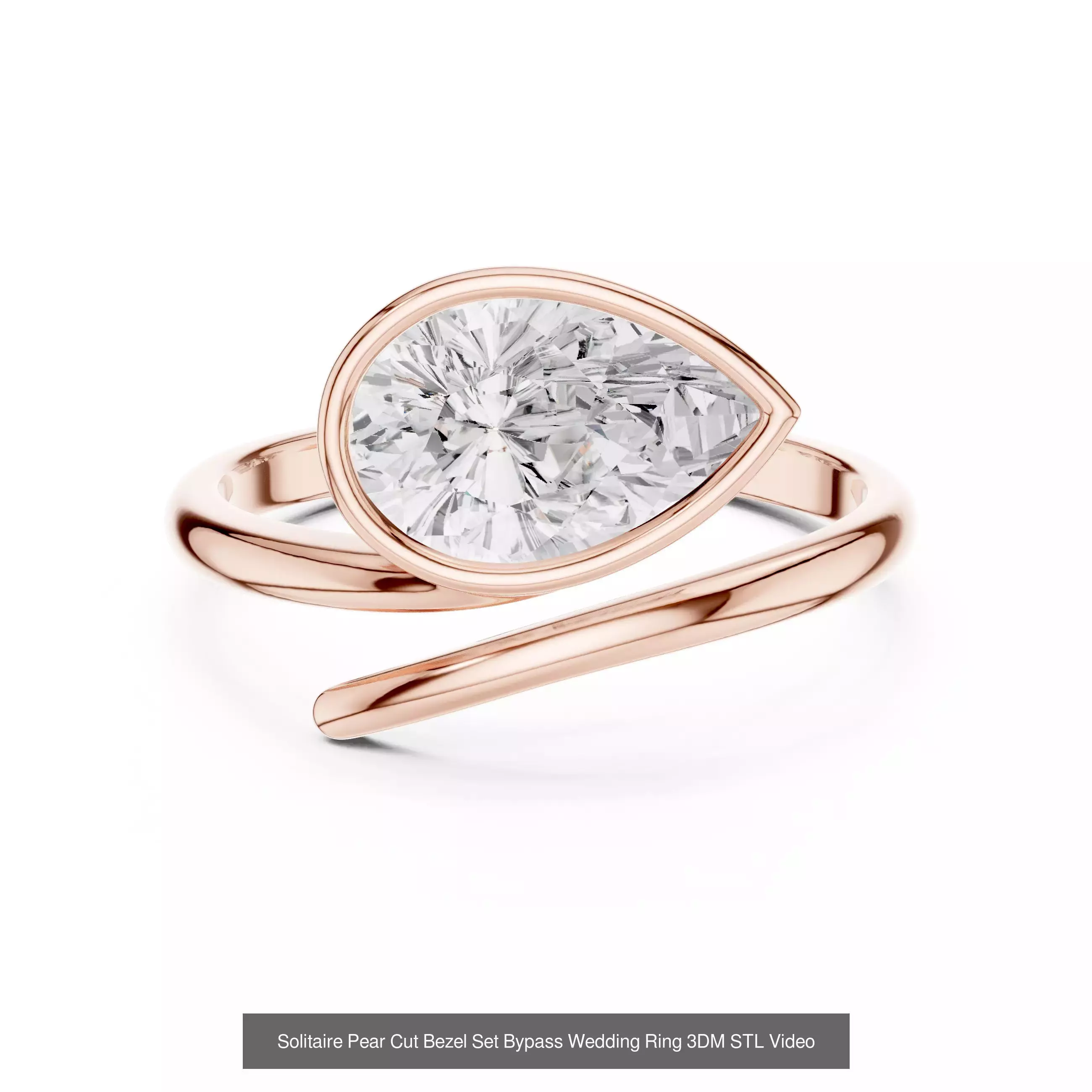 43 Bezel Set Wedding Ring 3DM STL OBJ FBX 3 Color Render Video 3D Model Collection_6