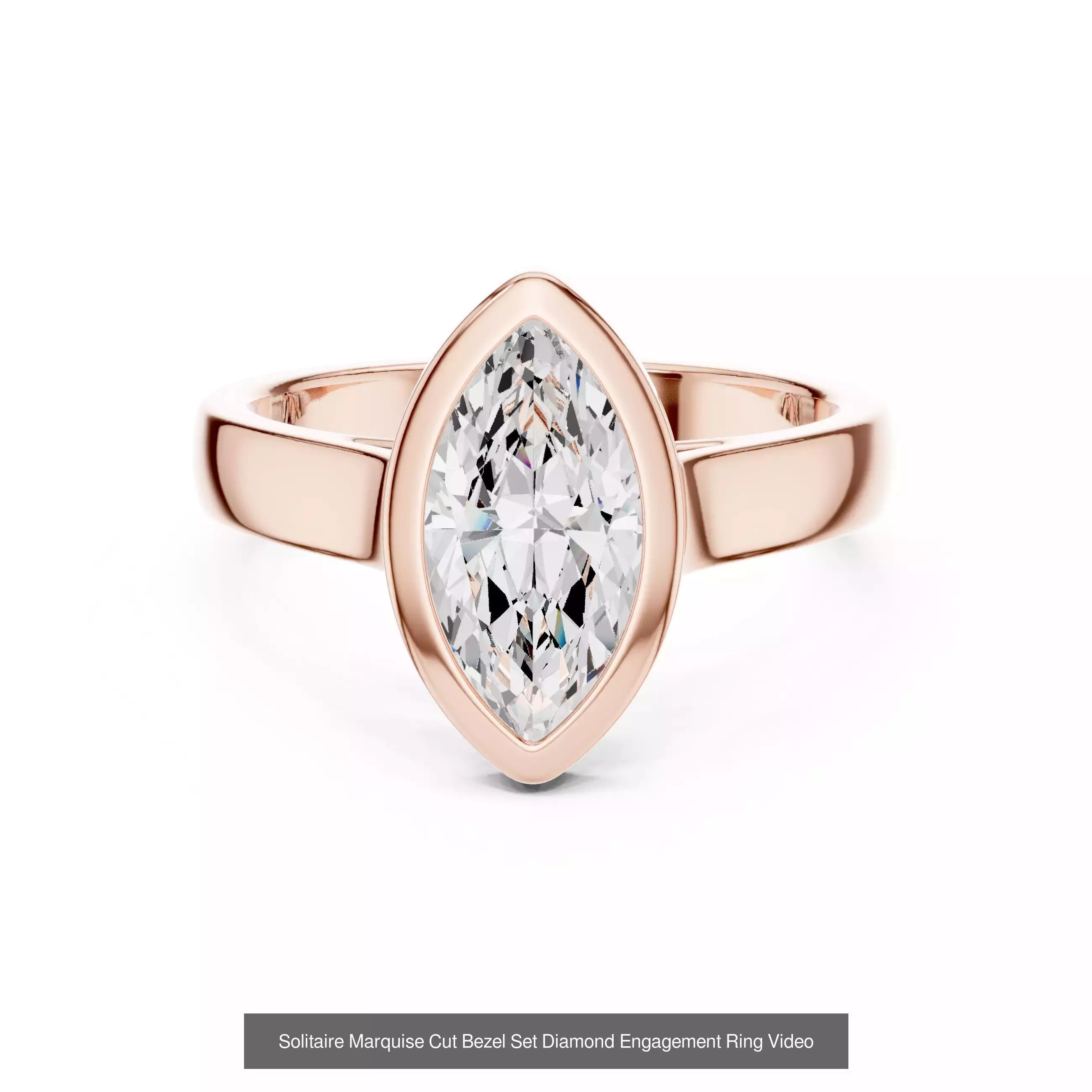 43 Bezel Set Wedding Ring 3DM STL OBJ FBX 3 Color Render Video 3D Model Collection_38