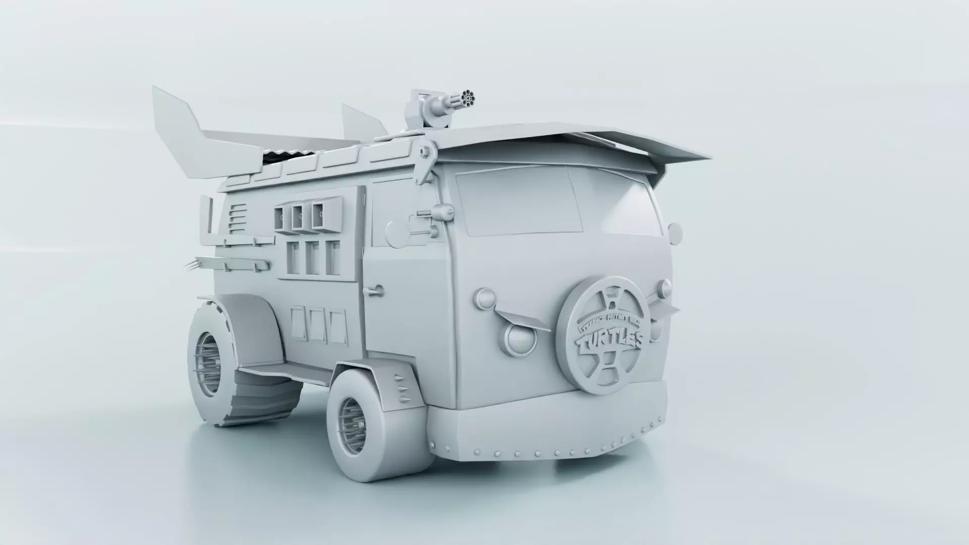 Turtle Van Stylized Cartoon Vehicle 3D Model Low-poly 3D model_19