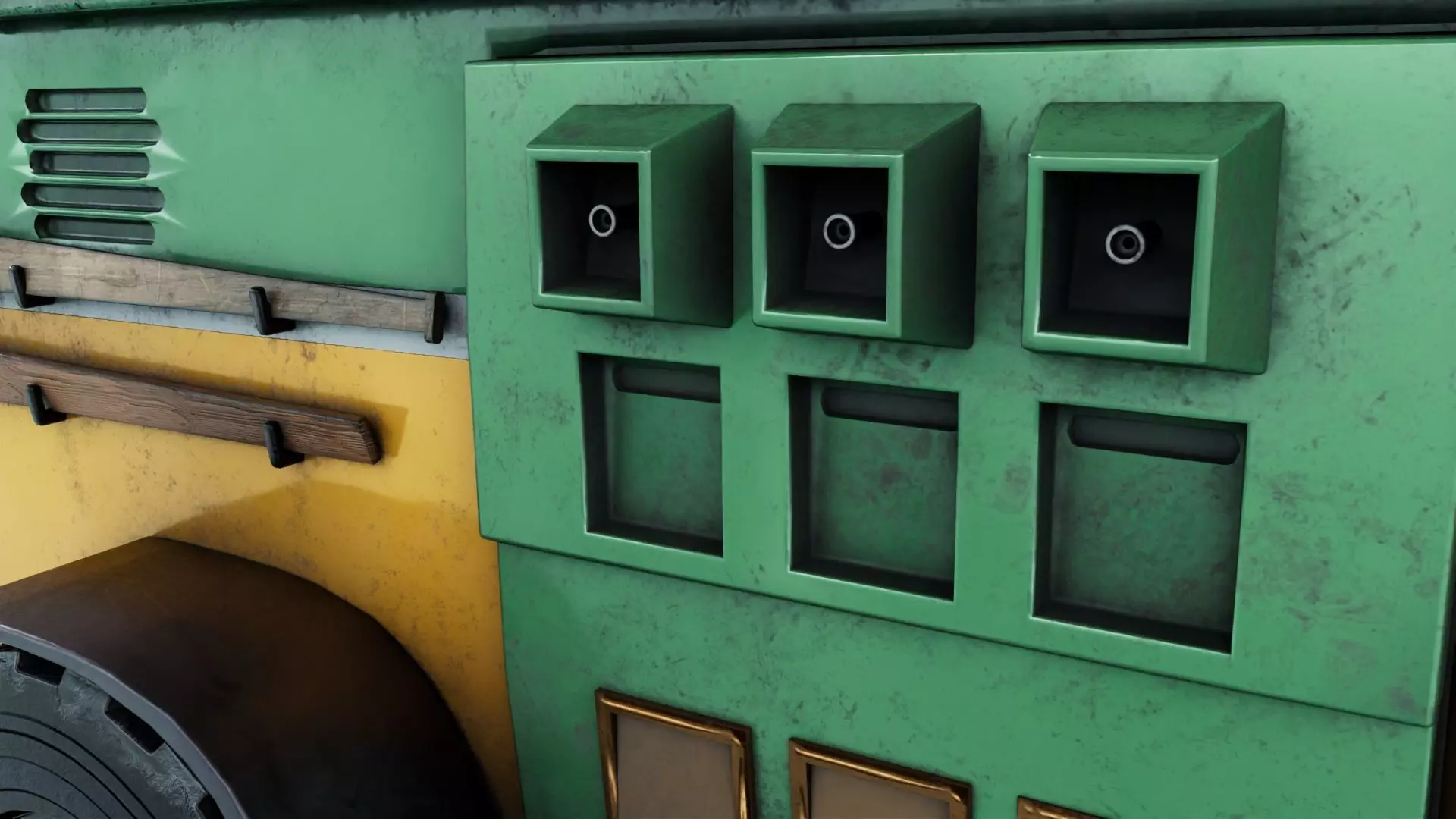 Turtle Van Stylized Cartoon Vehicle 3D Model Low-poly 3D model_15