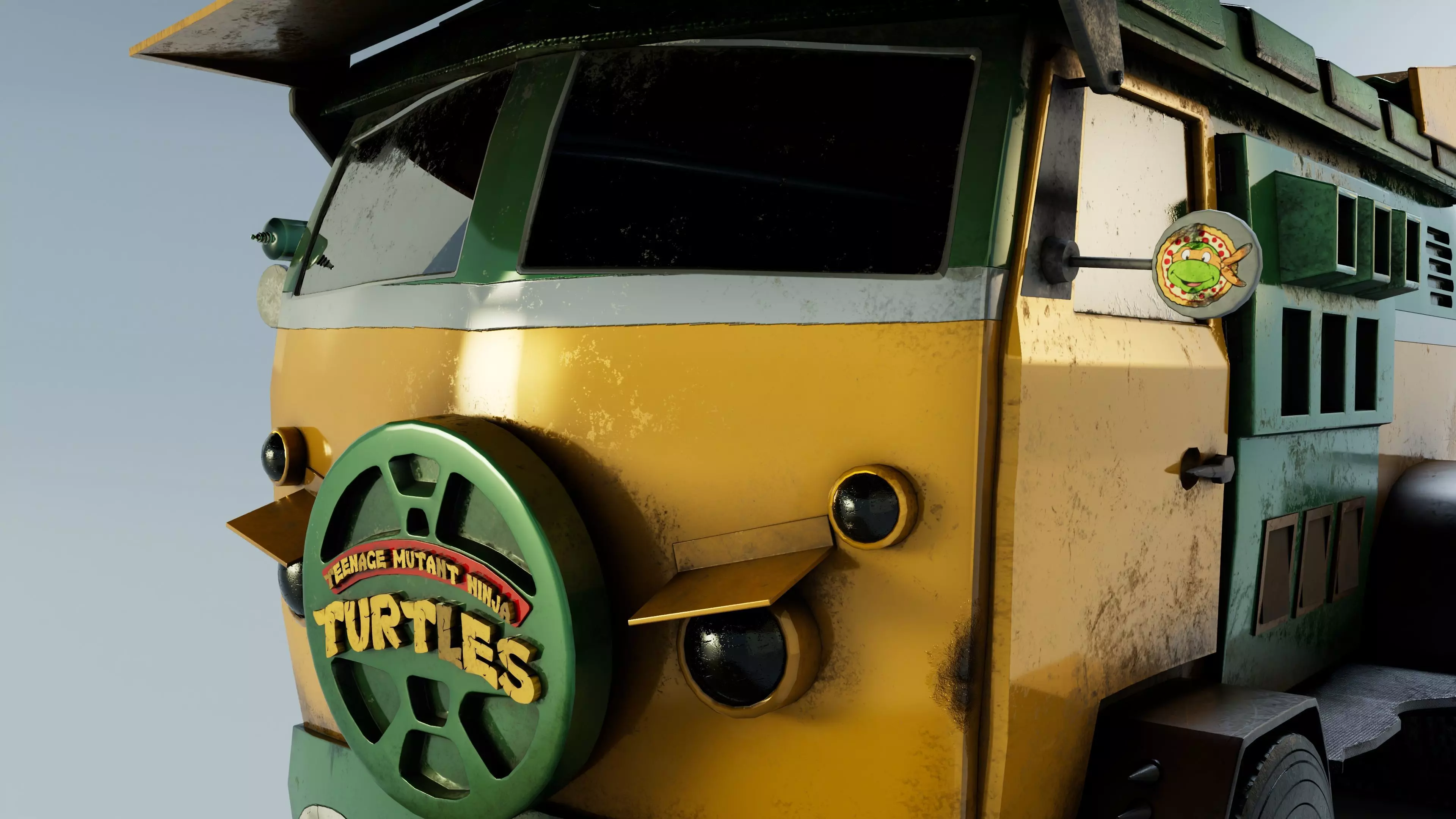 Turtle Van Stylized Cartoon Vehicle 3D Model Low-poly 3D model_5