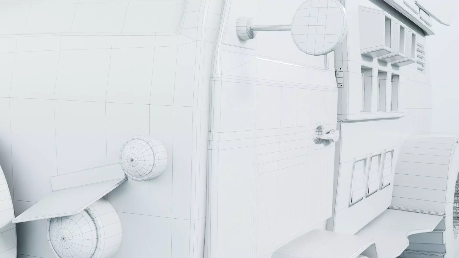 Turtle Van Stylized Cartoon Vehicle 3D Model Low-poly 3D model_37