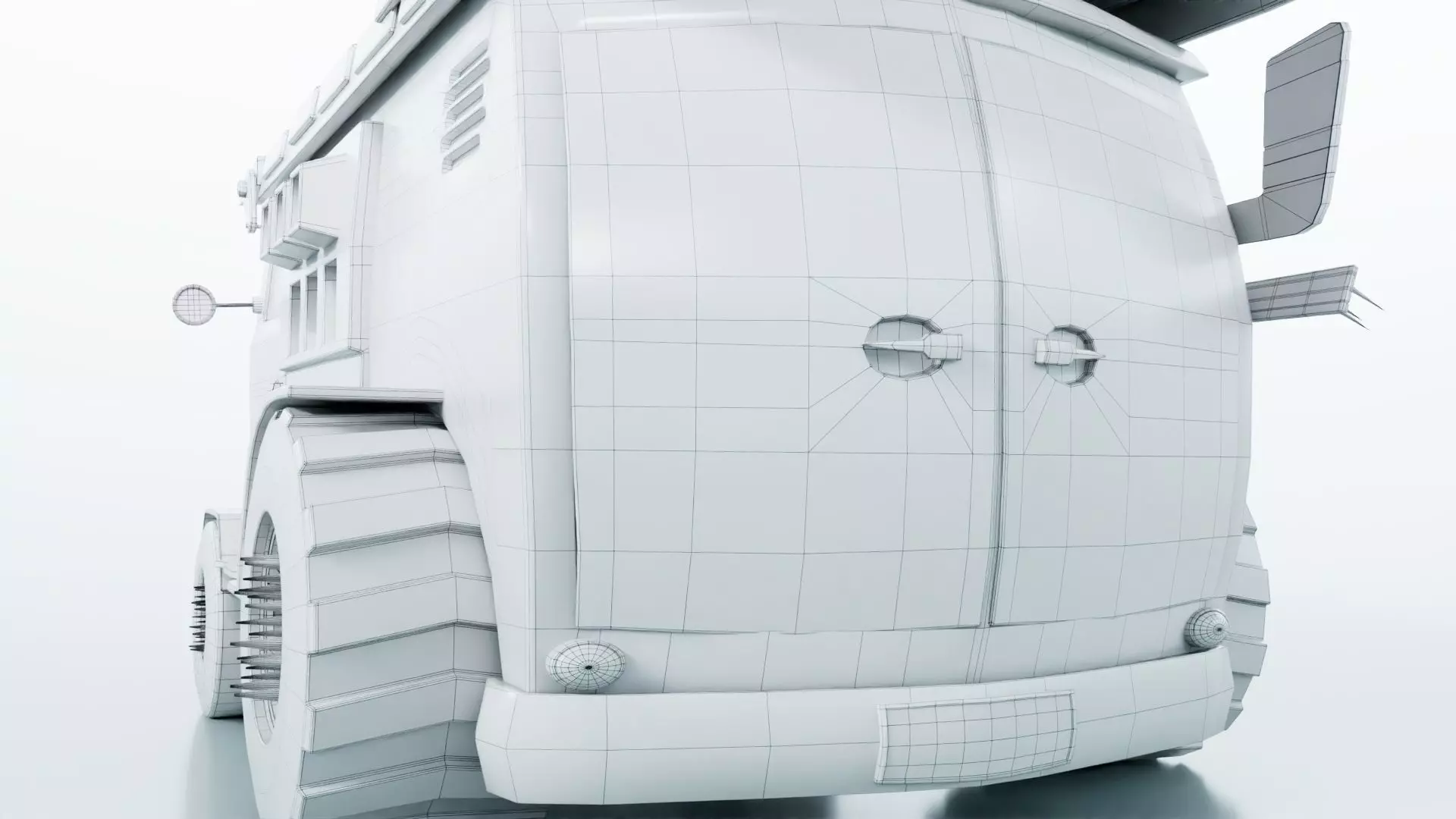 Turtle Van Stylized Cartoon Vehicle 3D Model Low-poly 3D model_30