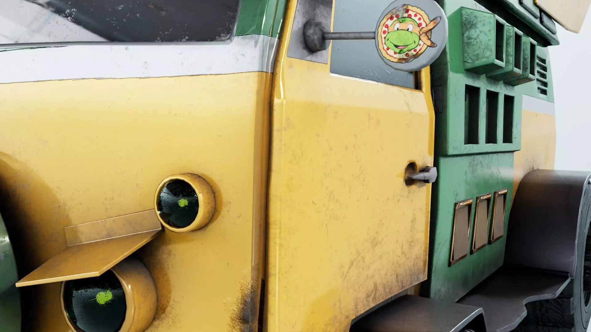 Turtle Van Stylized Cartoon Vehicle 3D Model Low-poly 3D model_18