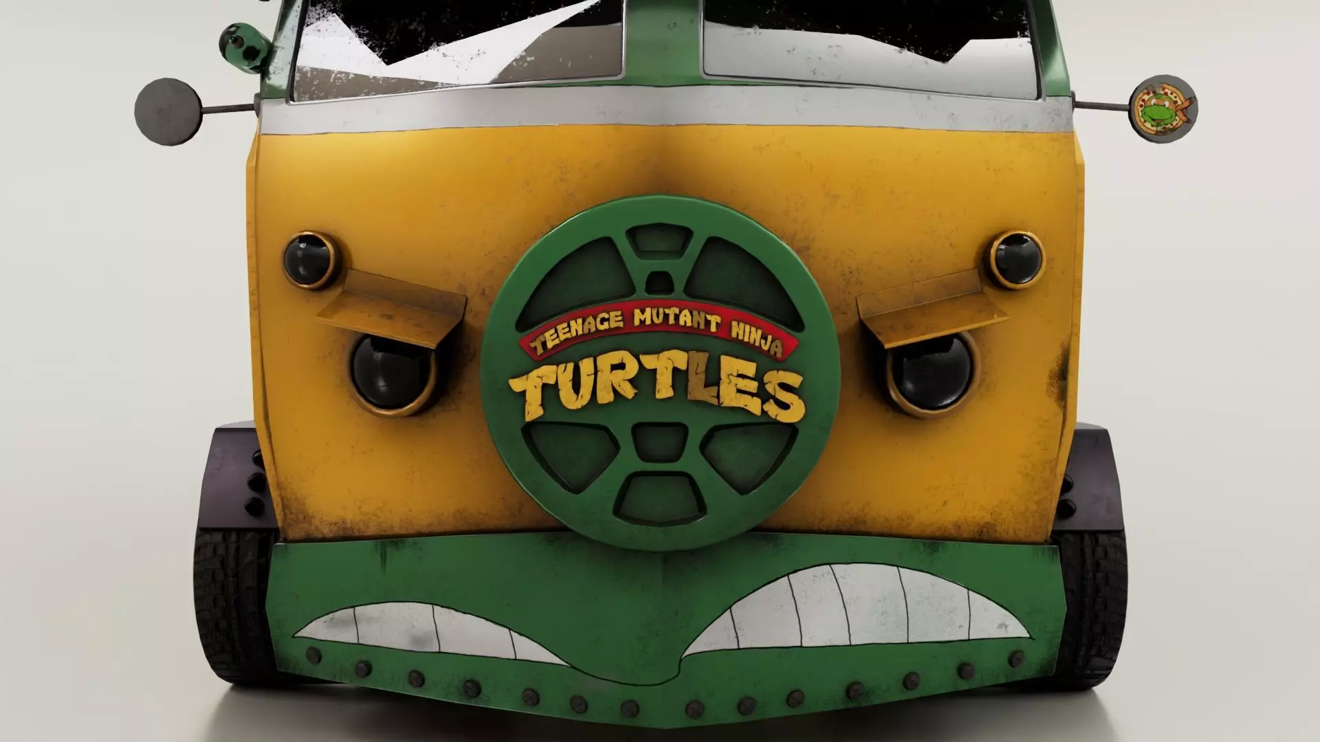 Turtle Van Stylized Cartoon Vehicle 3D Model Low-poly 3D model_7