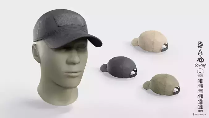 Baseball Cap Low-poly 3D model