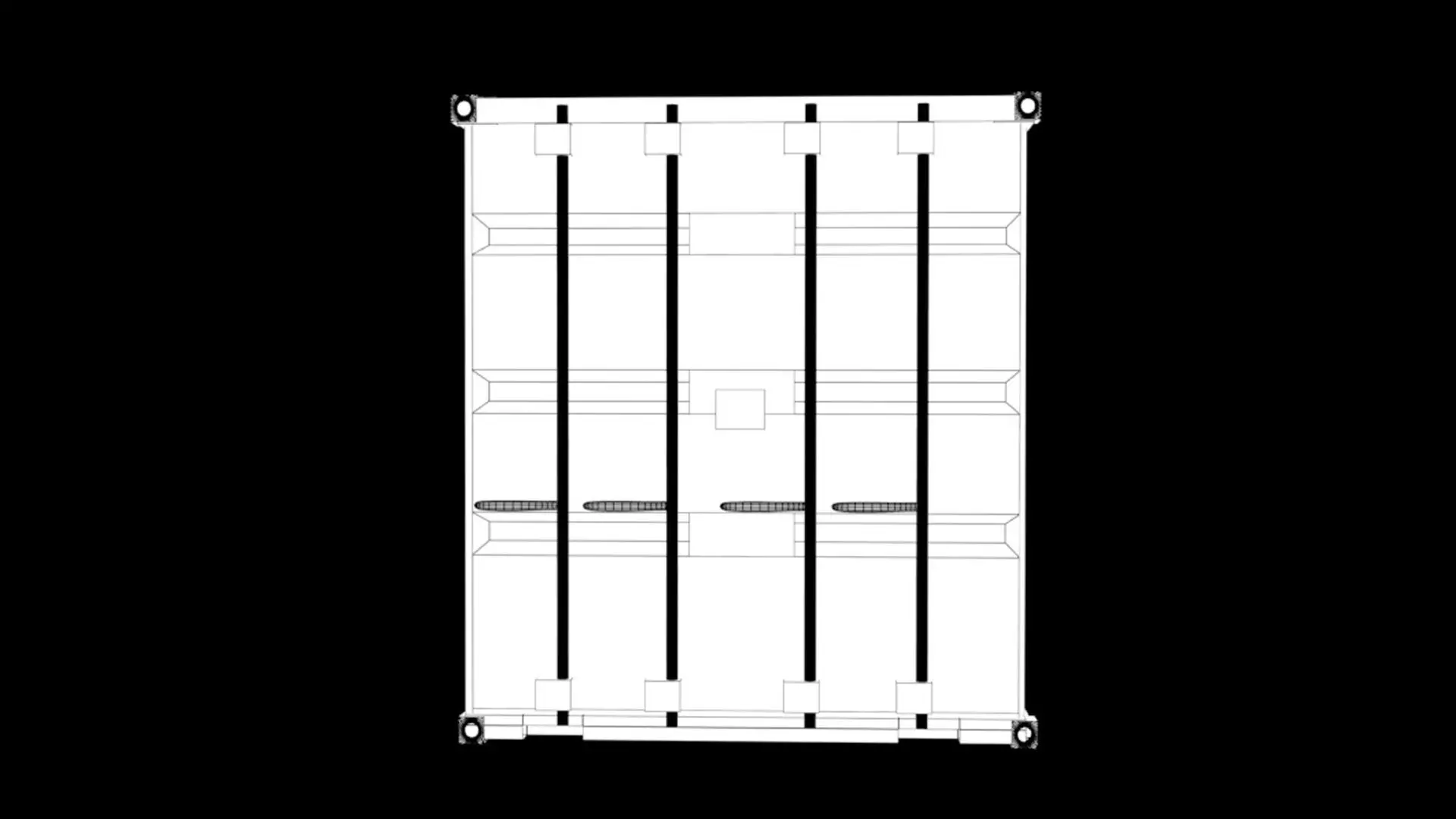 Shipping Container Low-poly 3D model_7