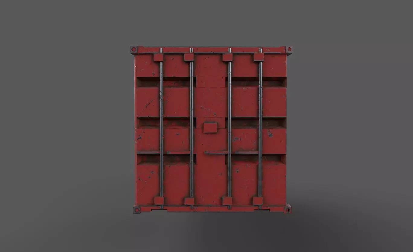 Shipping Container Low-poly 3D model_1