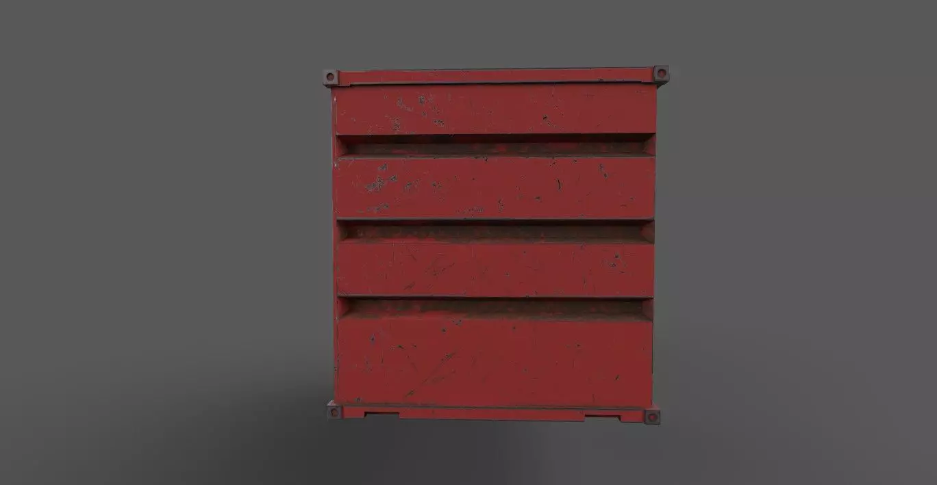 Shipping Container Low-poly 3D model_3
