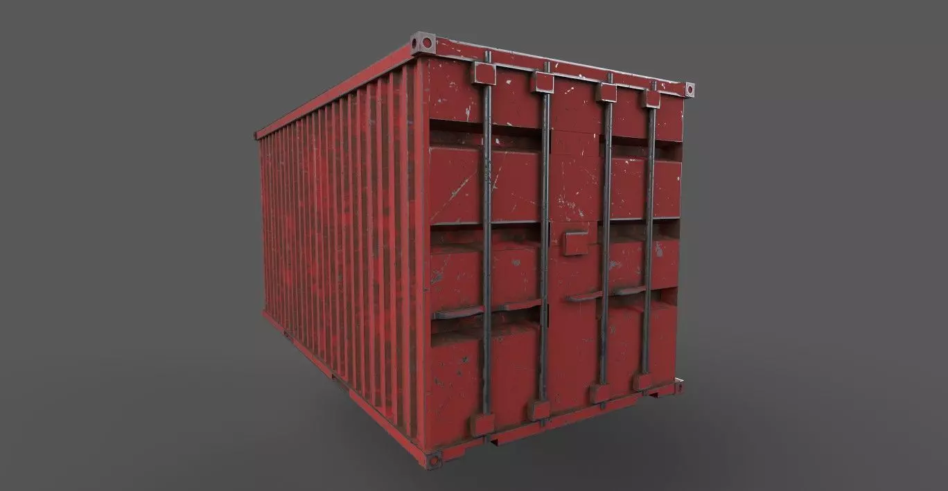 Shipping Container Low-poly 3D model_0