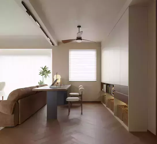 Modern living room dining room interior scenes  3D model 4